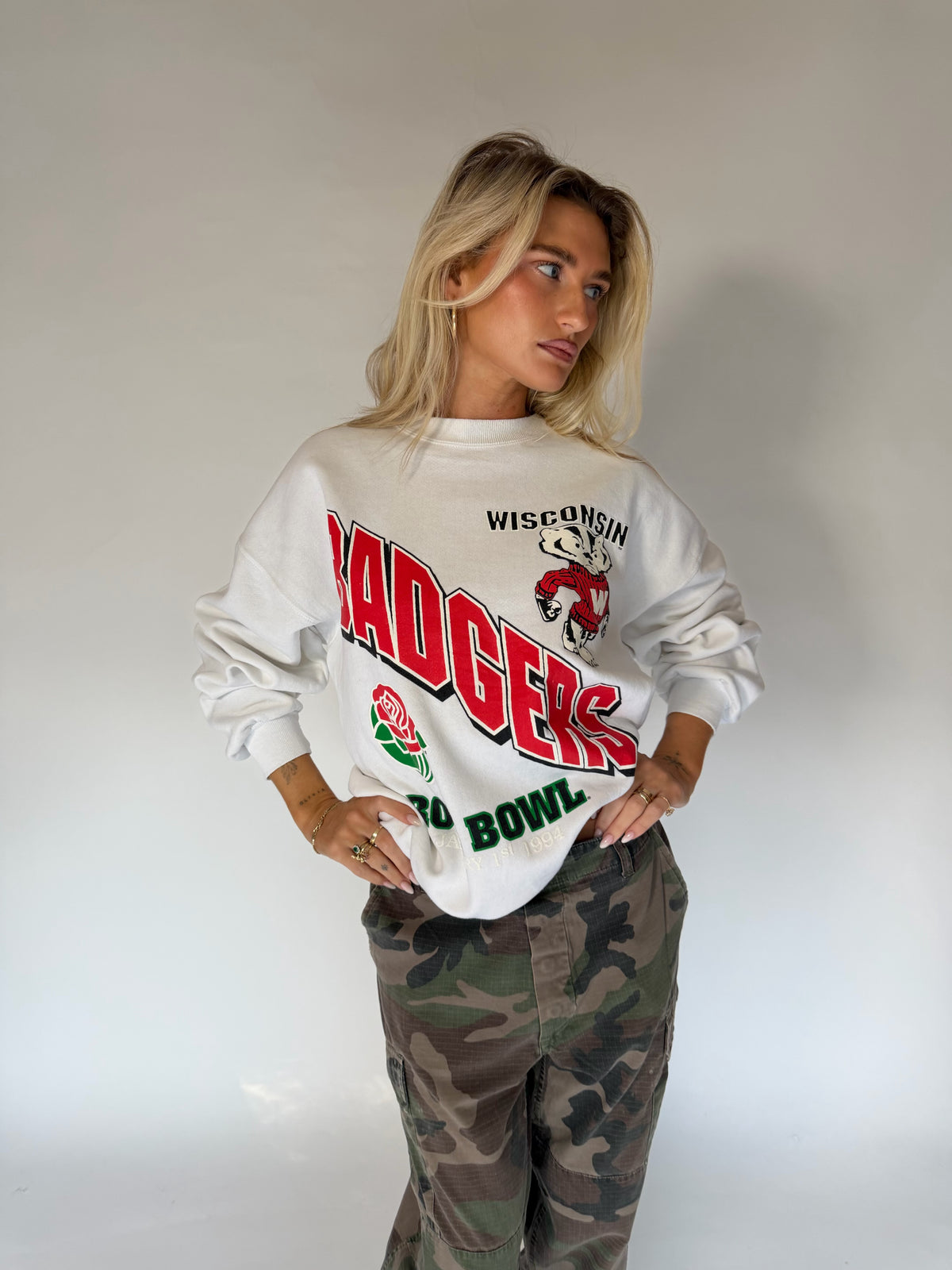 VINTAGE WISCONSIN BADGERS ROSE BOWL SWEATER