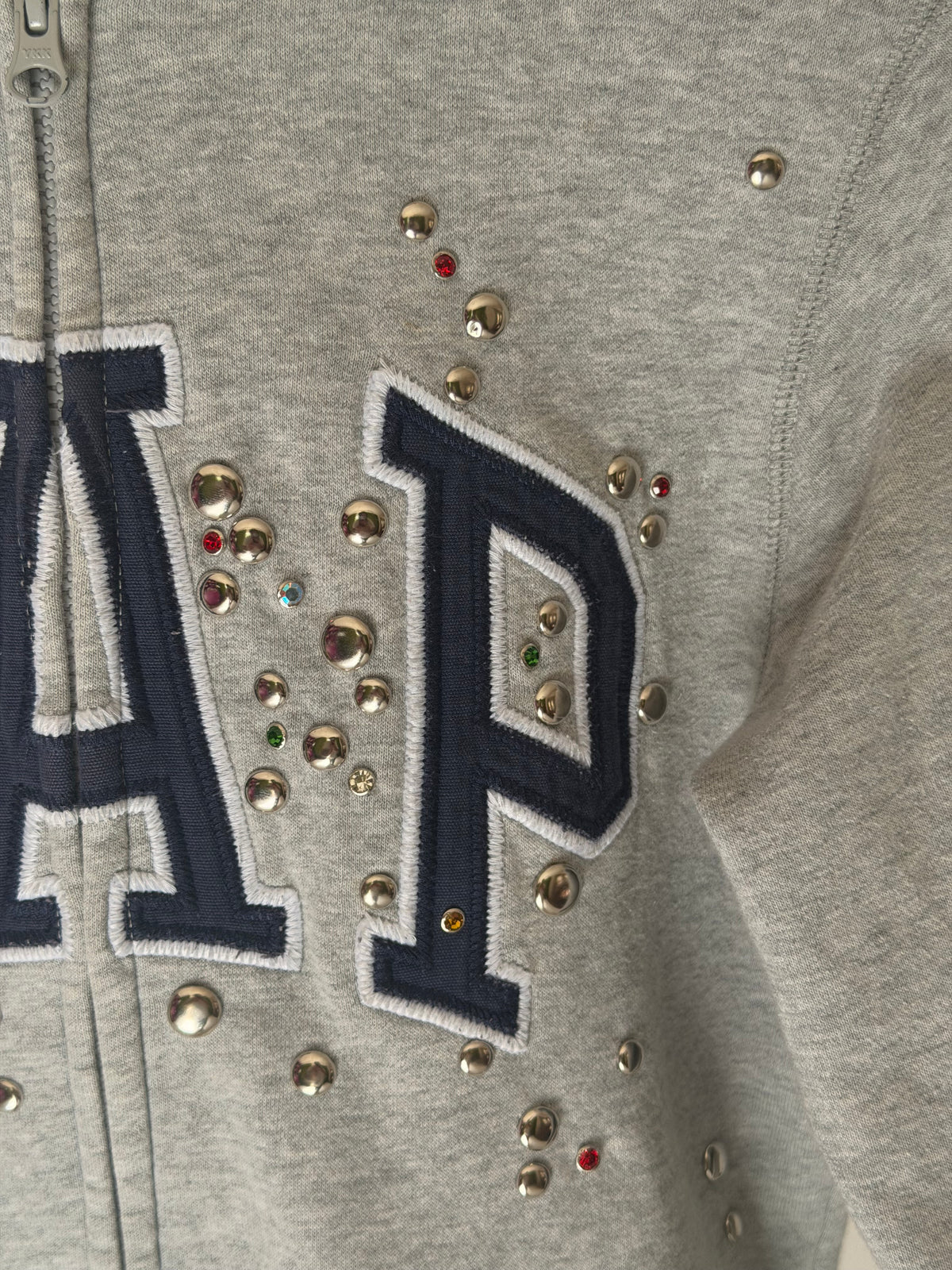CUSTOMIZED STUDDED GAP ZIP HOODIE