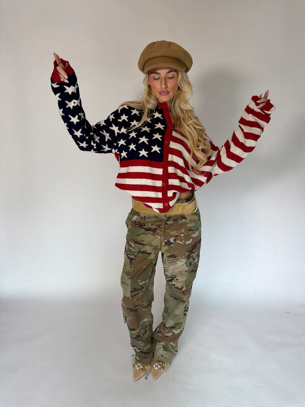 VINTAGE USA FLAG KNIT CARDIGAN