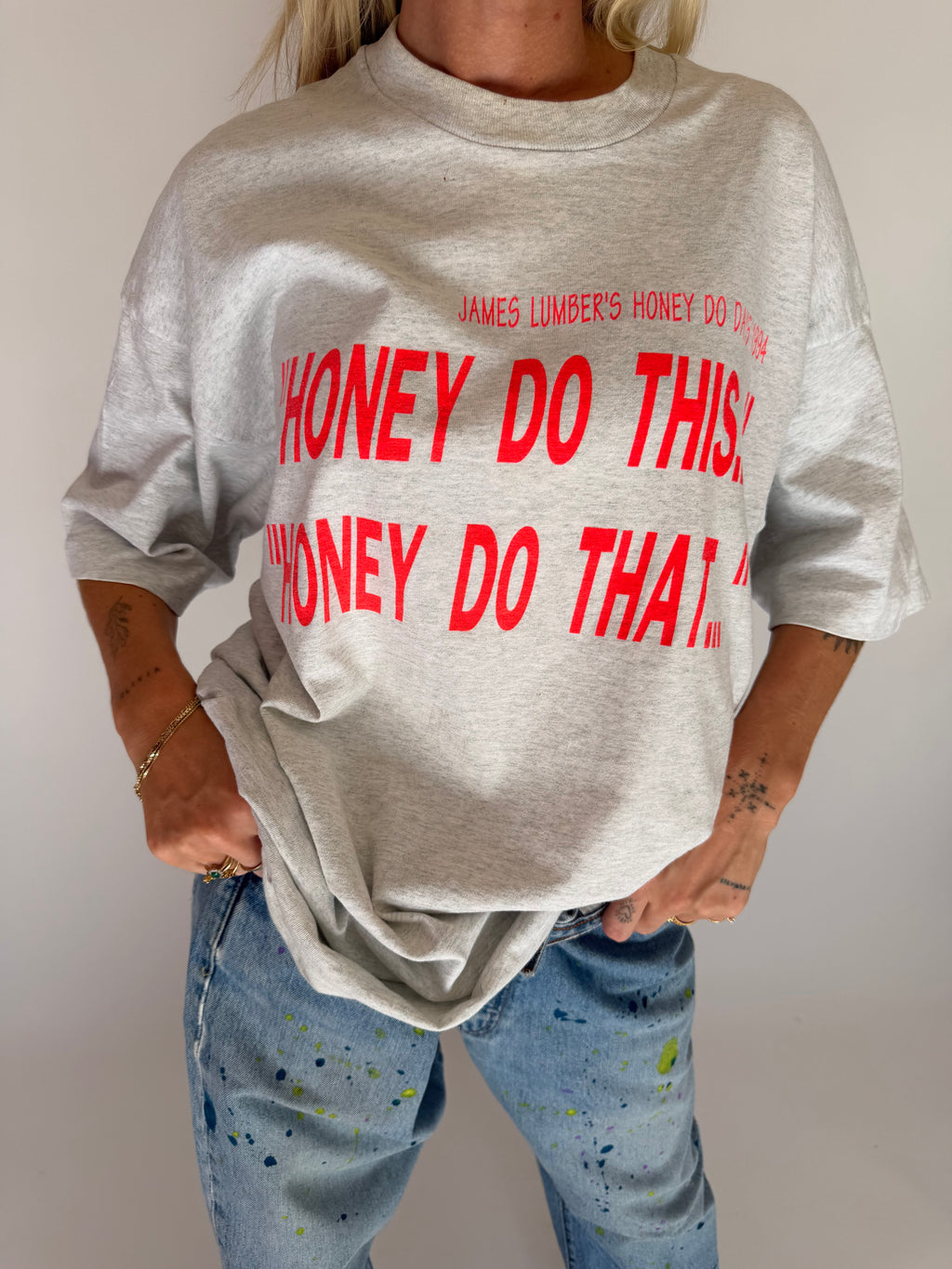 VINTAGE “HONEY DO THIS” GREY TEE