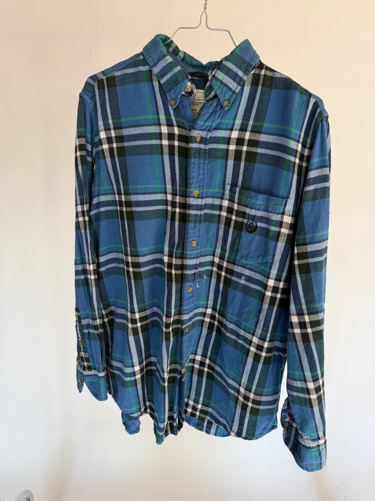 VINTAGE BLUE PLAID FLANNEL