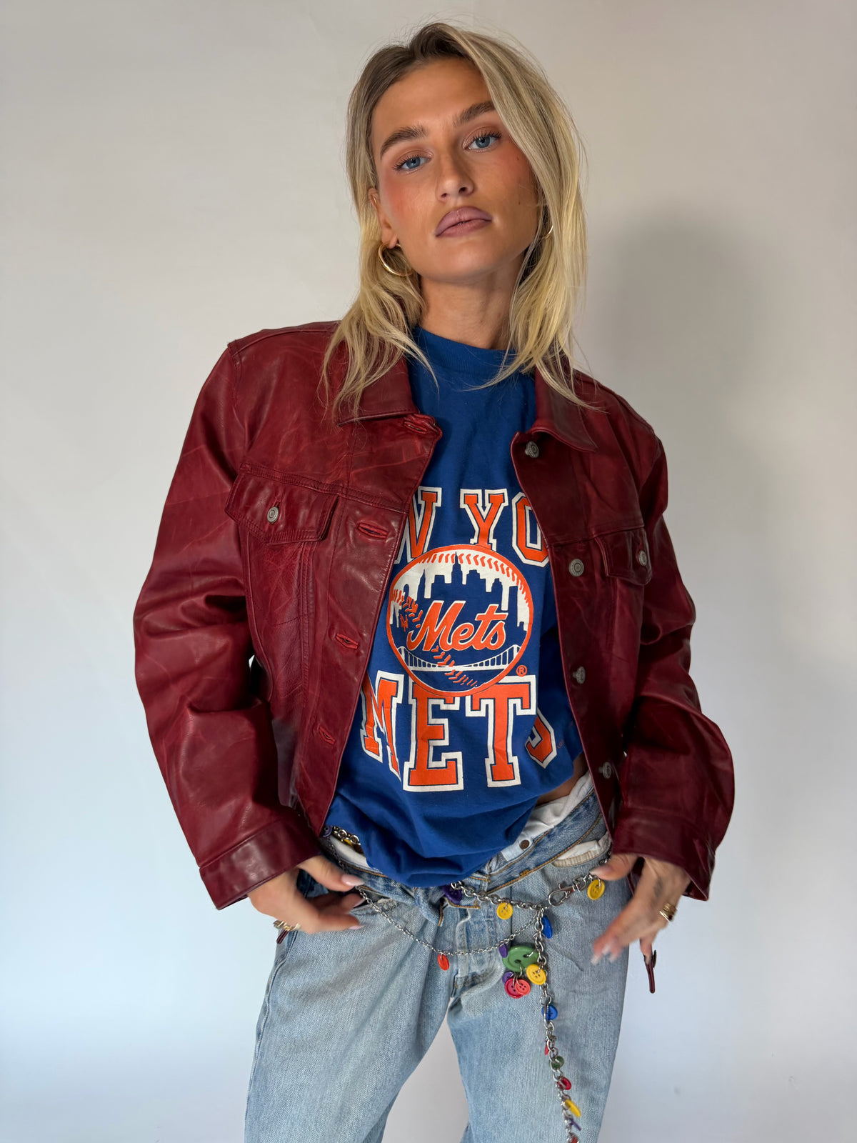 VINTAGE RED LEATHER GAP JACKET