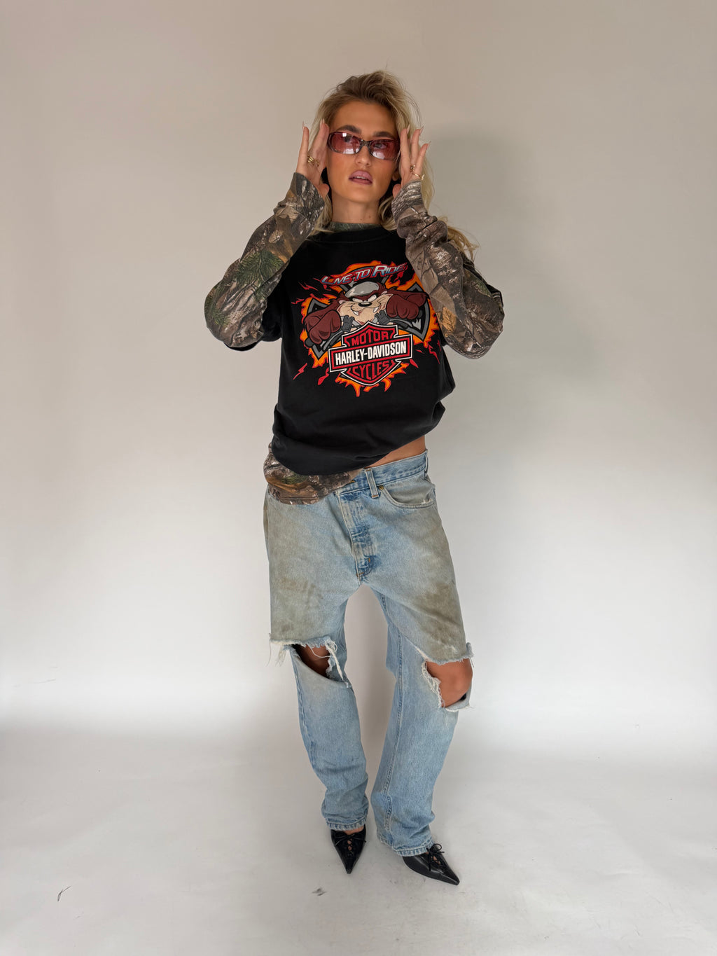VINTAGE TAZ HARLEY-DAVIDSON GRAPHIC TEE