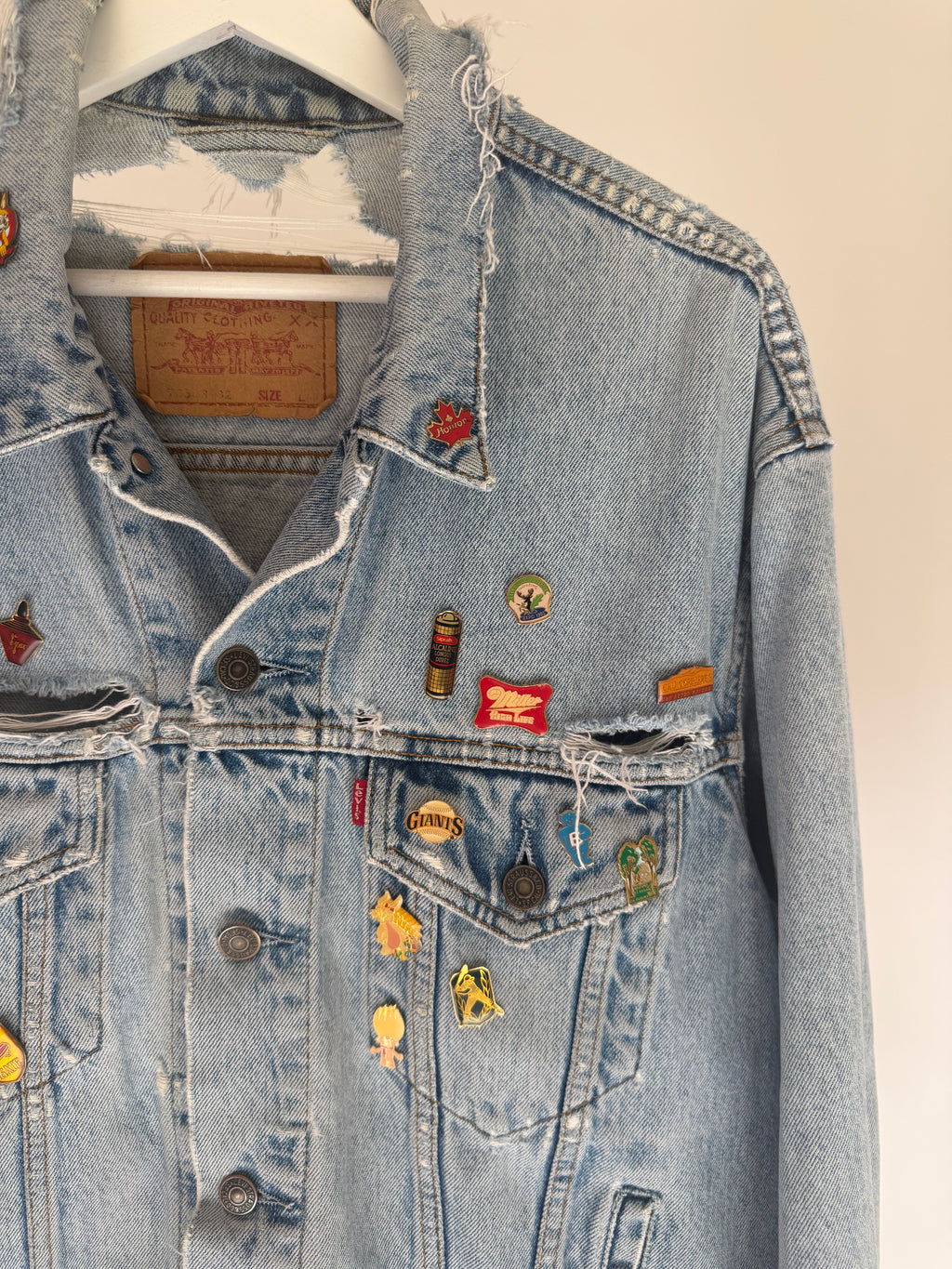CUSTOMIZED DISTRESSED LEVI’S DENIM JACKET