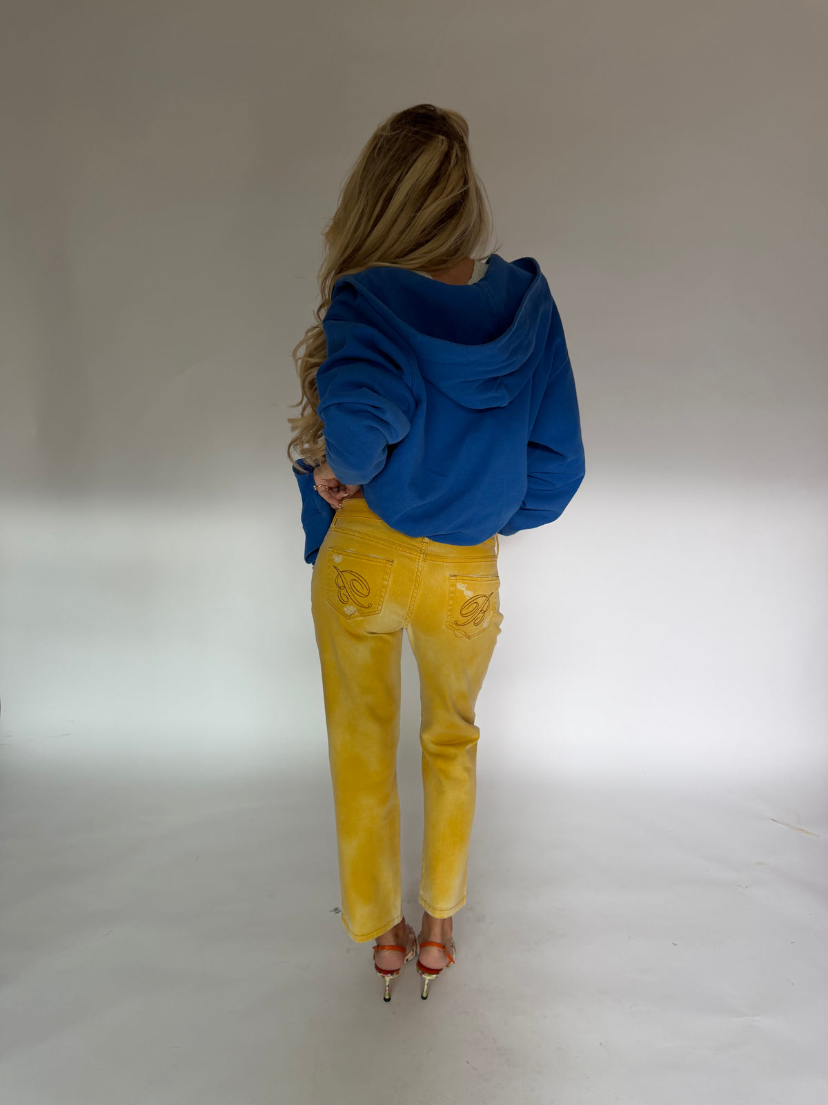 VINTAGE BLUE FRUIT OF THE LOOM ZIP HOODIE