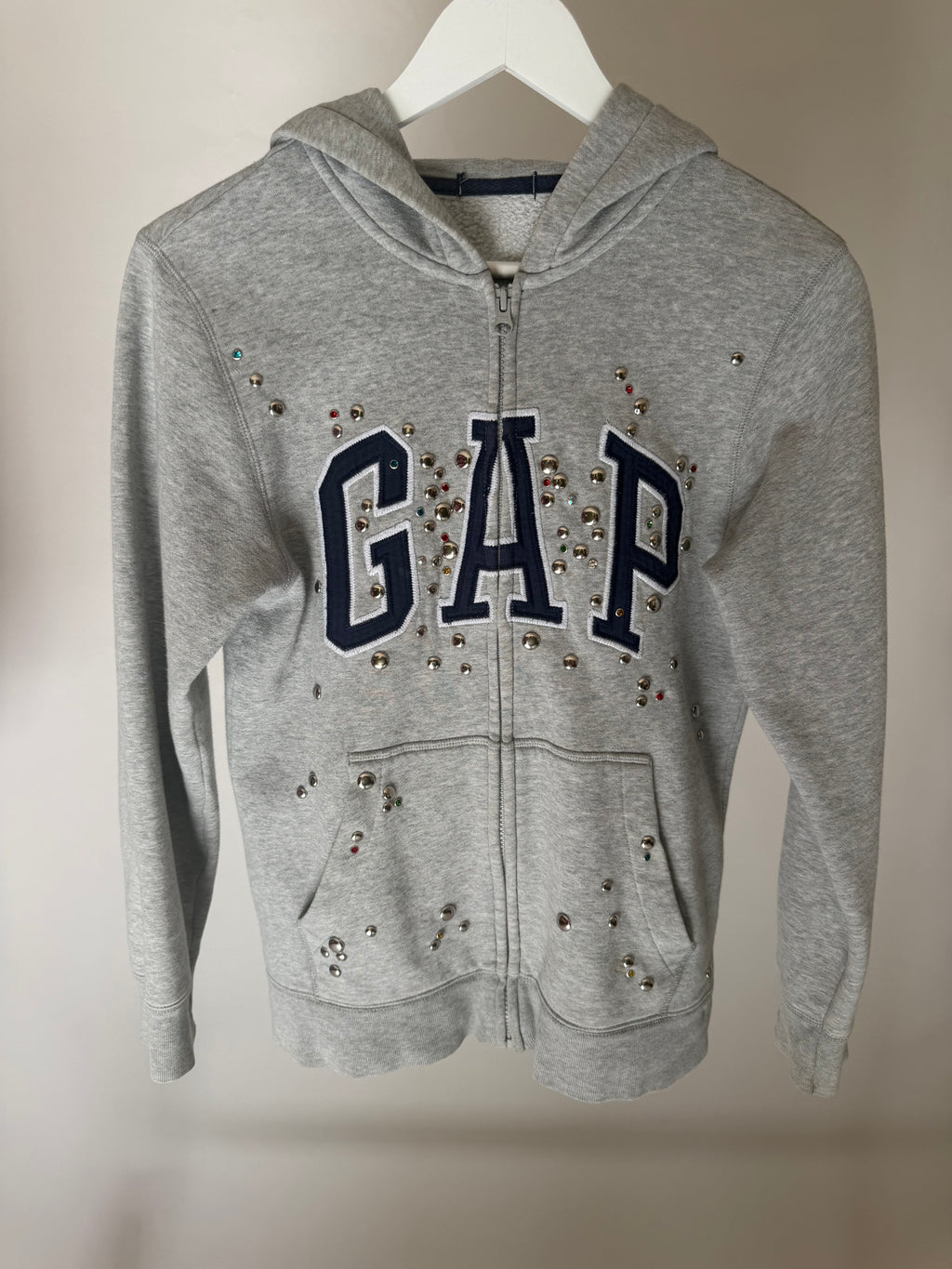 CUSTOMIZED STUDDED GAP ZIP HOODIE