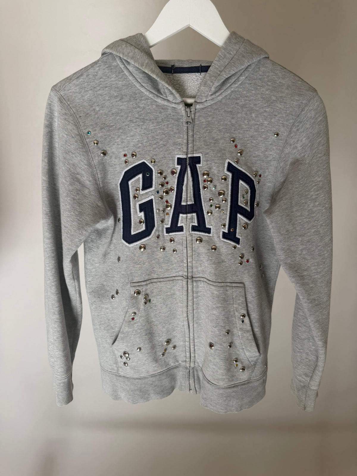 CUSTOMIZED STUDDED GAP ZIP HOODIE
