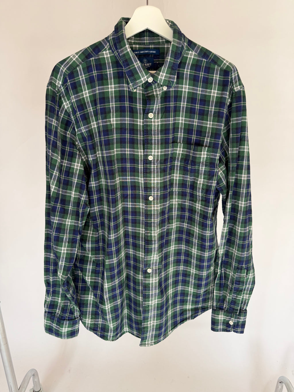 VINTAGE BLUE & GREEN PLAID SHIRT