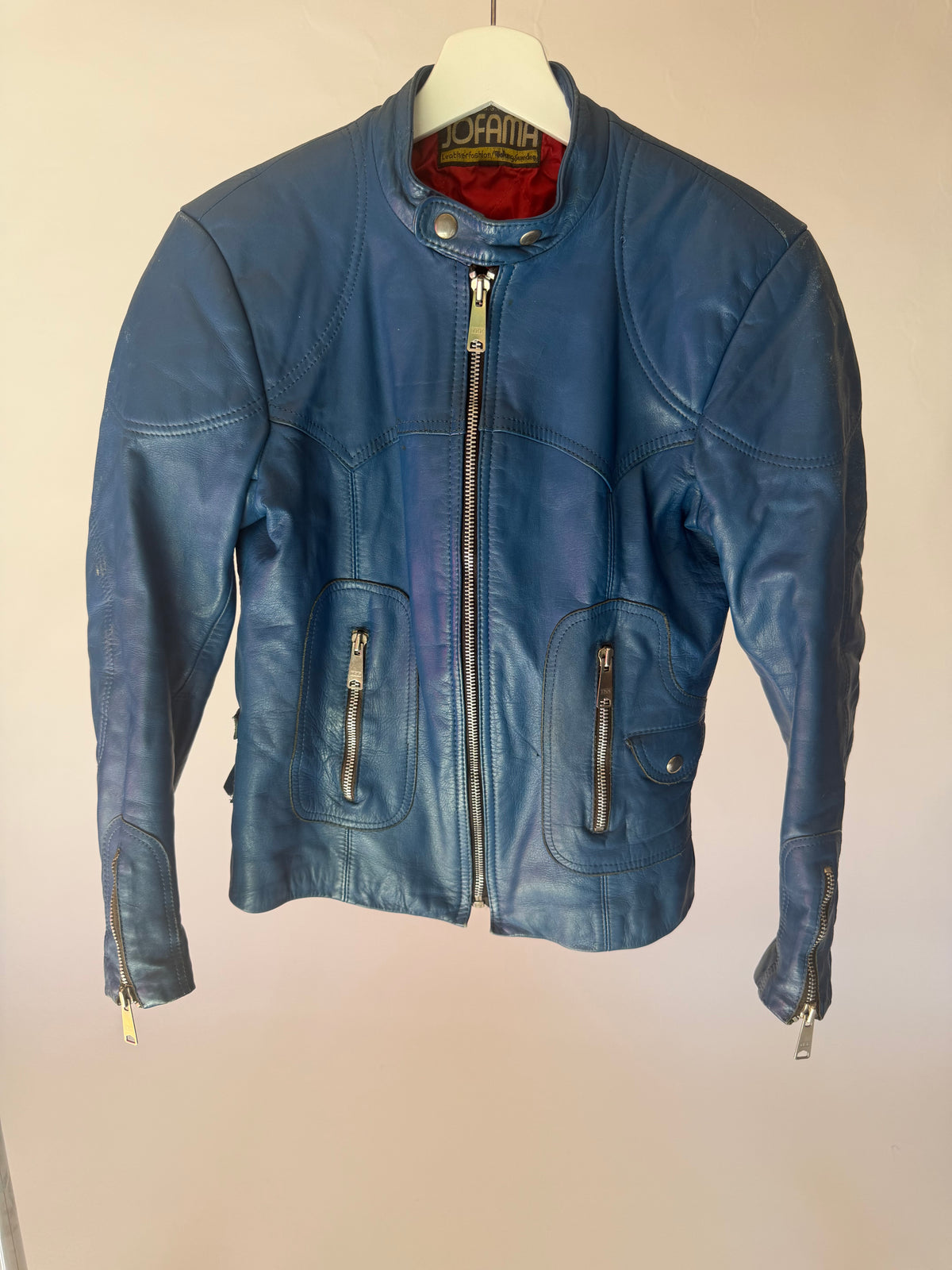 VINTAGE BLUE LEATHER JACKET
