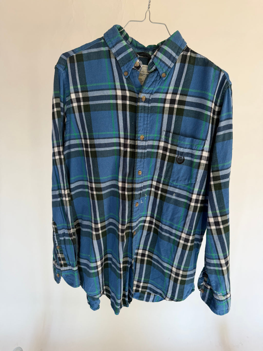 VINTAGE BLUE PLAID FLANNEL