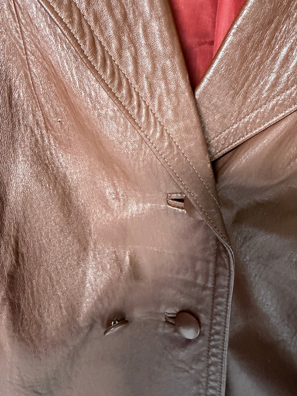 VINTAGE BROWN LEATHER BLAZER JACKET