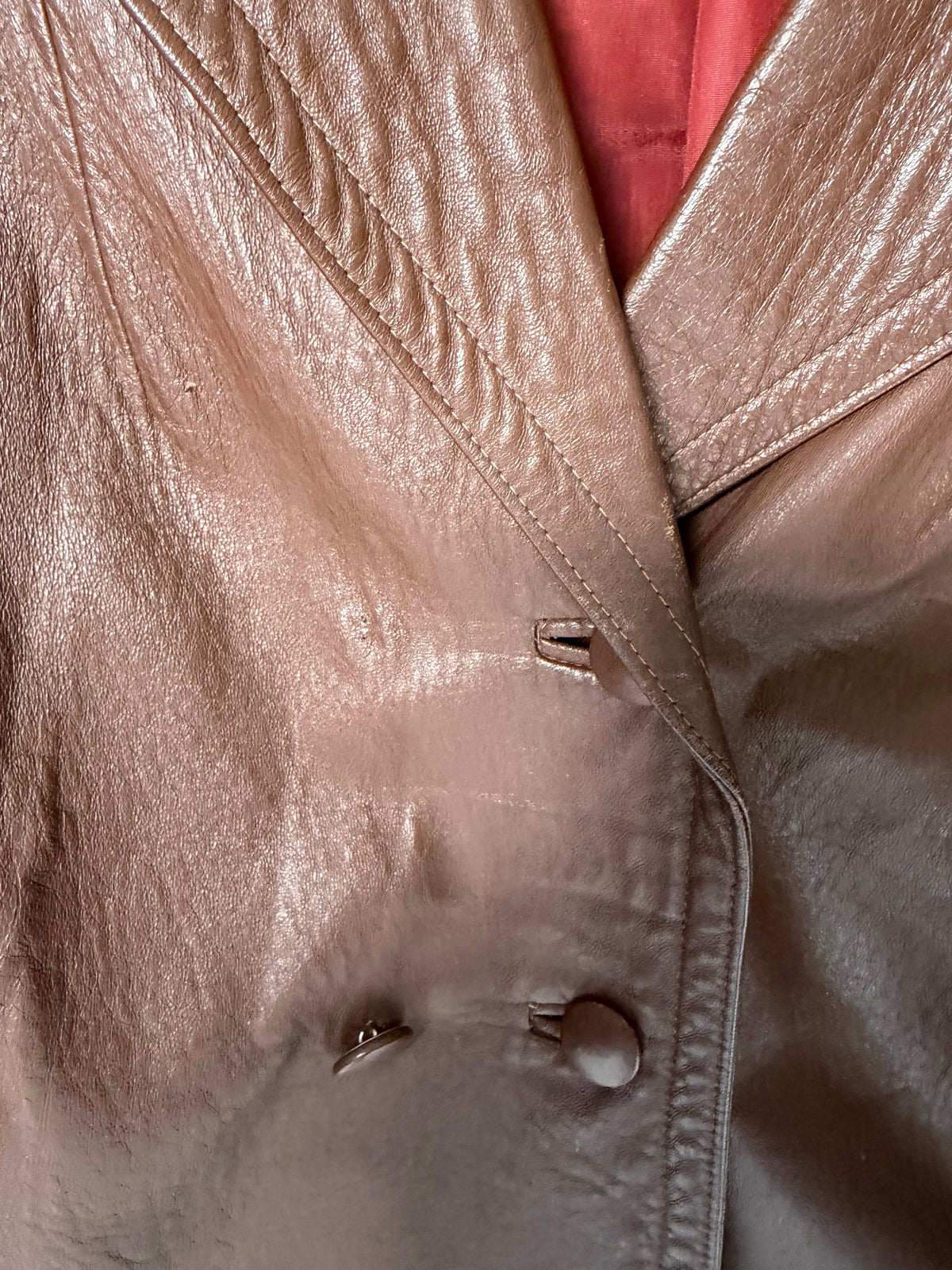 VINTAGE BROWN LEATHER BLAZER JACKET
