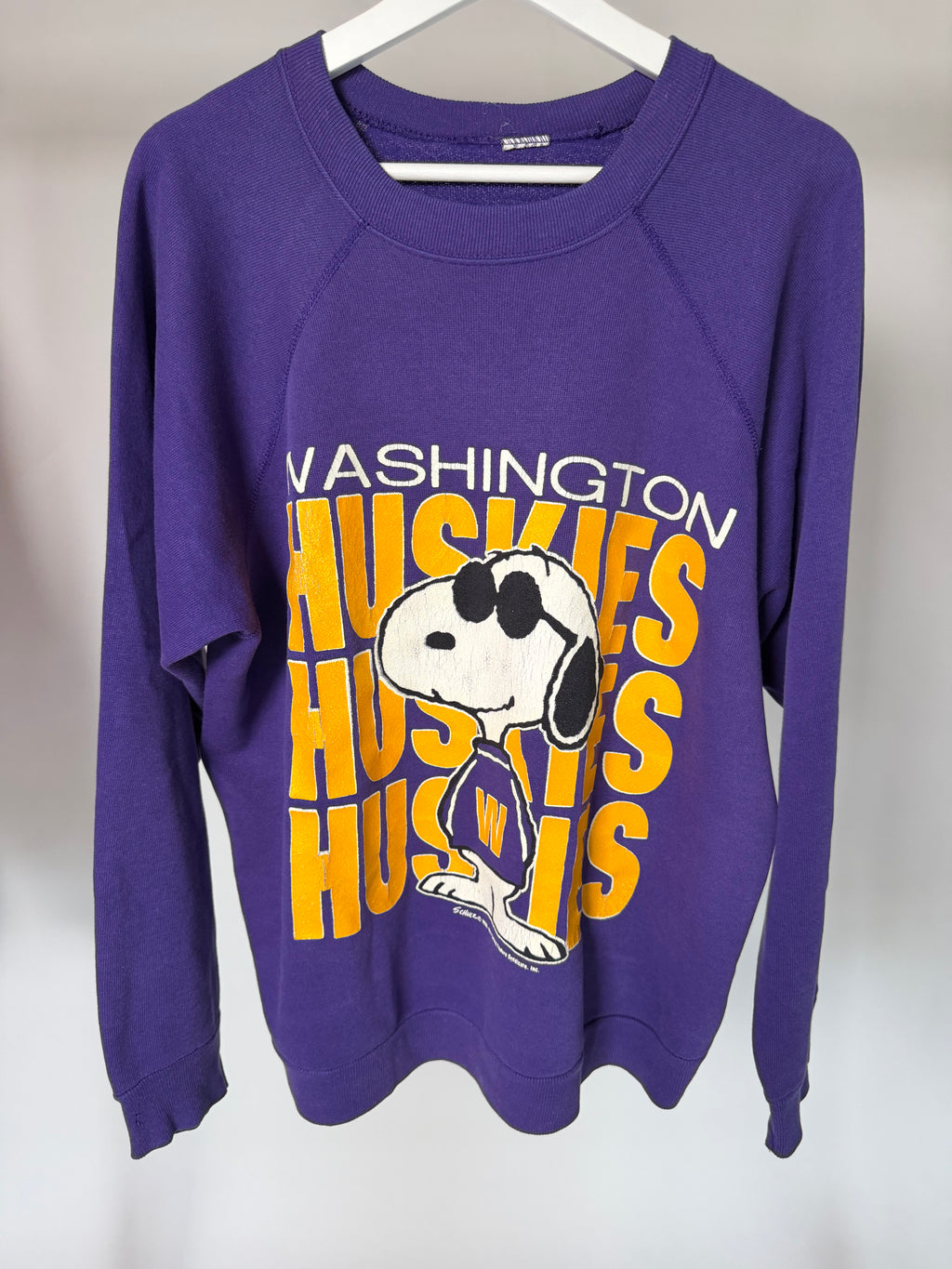 VINTAGE PURPLE SNOOPY WASHINGTON HUSKIES SWEATER