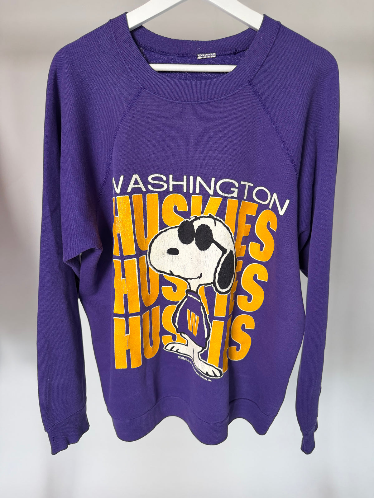 VINTAGE PURPLE SNOOPY WASHINGTON HUSKIES SWEATER