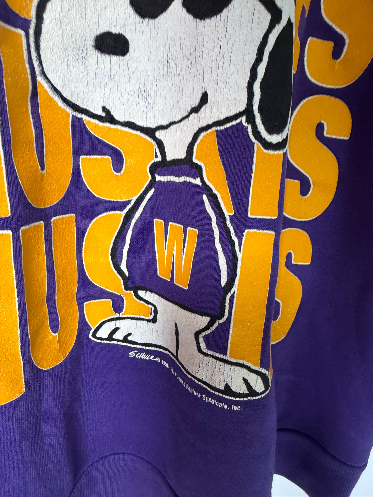VINTAGE PURPLE SNOOPY WASHINGTON HUSKIES SWEATER