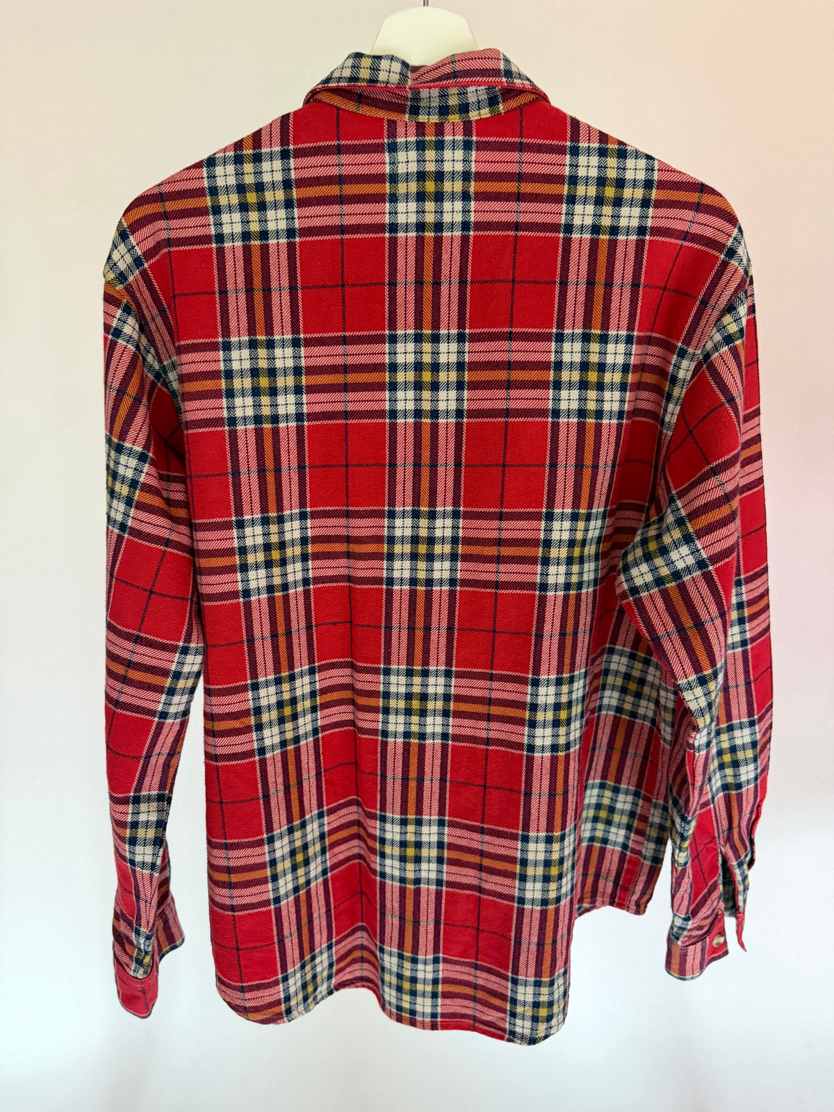 VINTAGE RED PLAID FLANNEL SHIRT