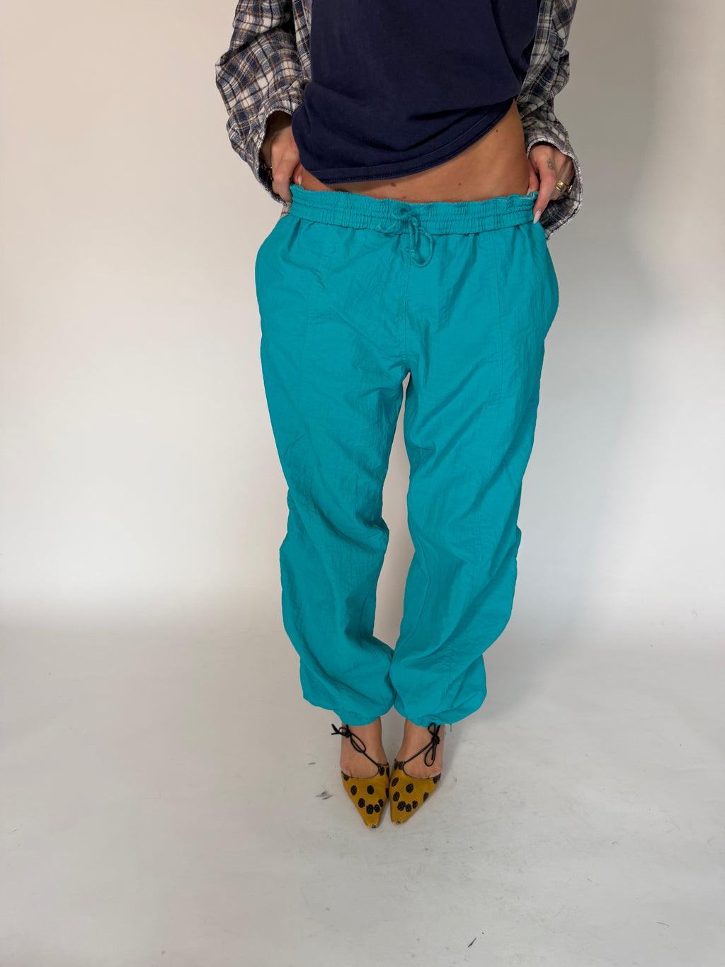 VINTAGE TURQUOISE PARACHUTE JOGGERS