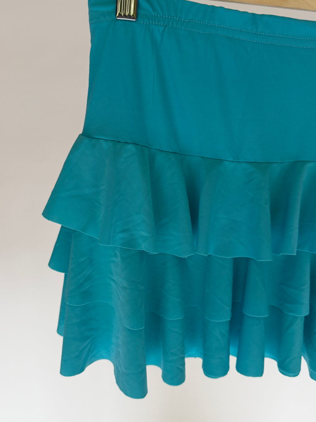 VINTAGE TURQUOISE RUFFLE MINI SKIRT