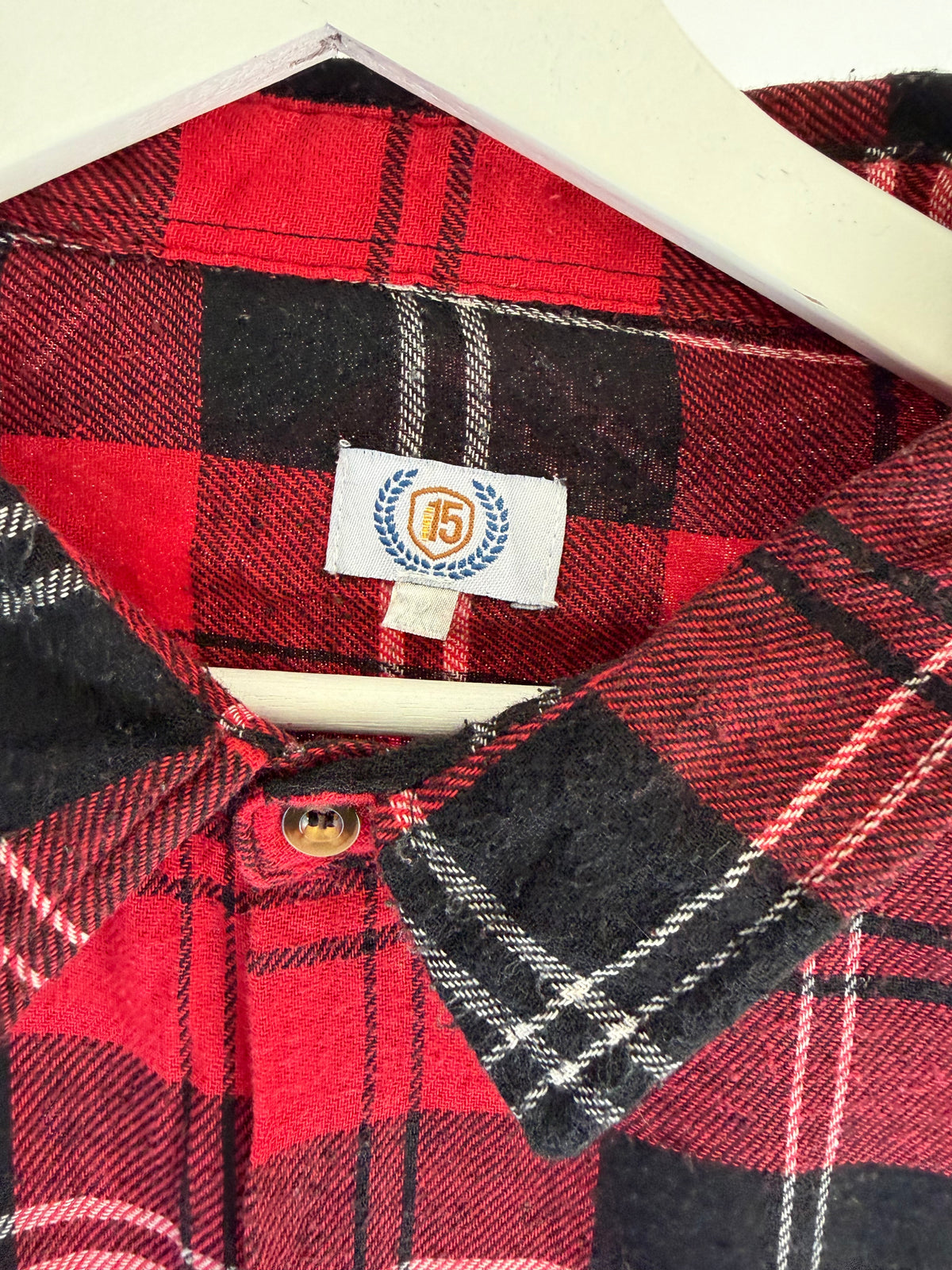 VINTAGE RED & BLACK PLAID FLANNEL