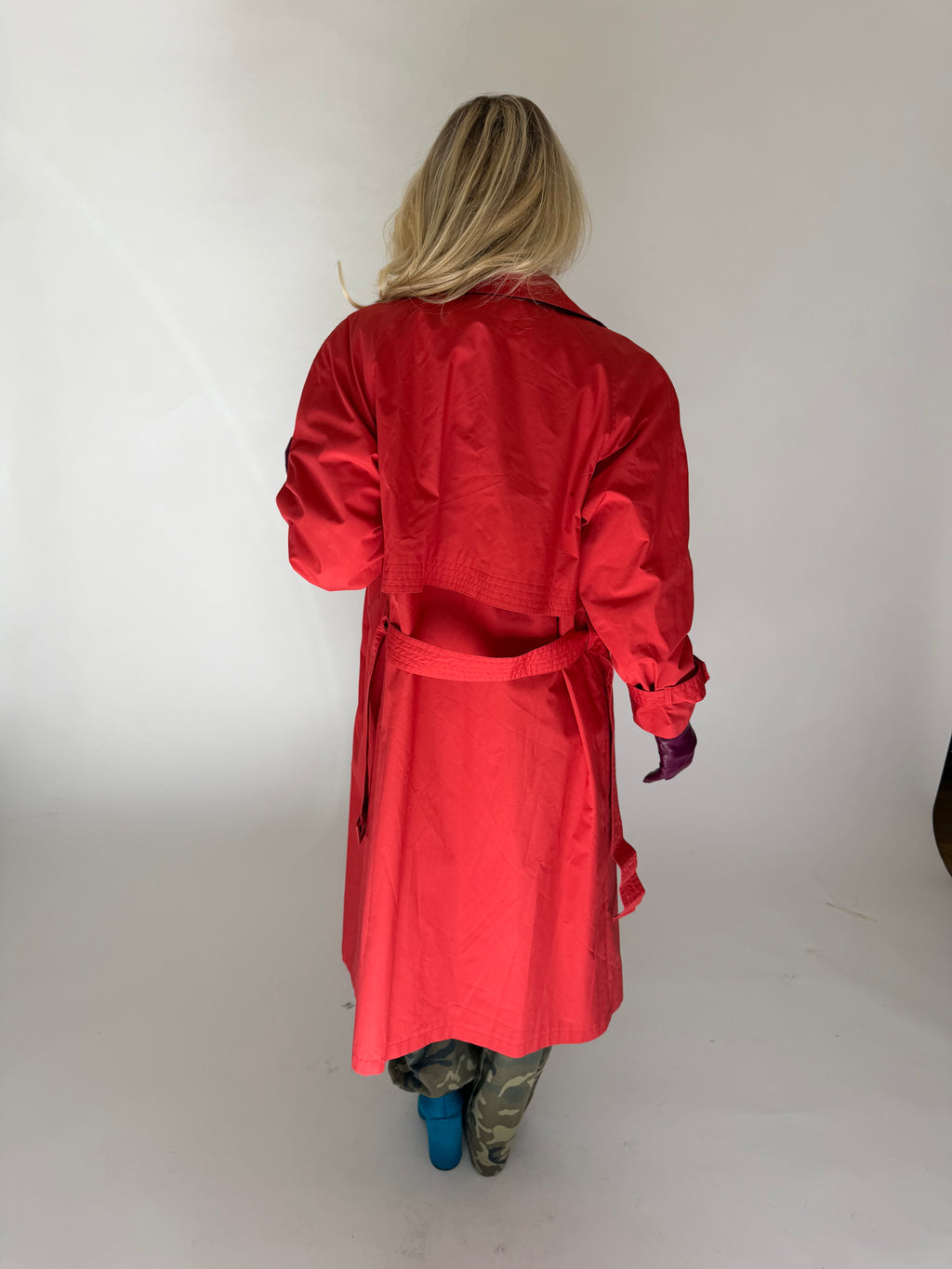 VINTAGE RED TRENCH COAT