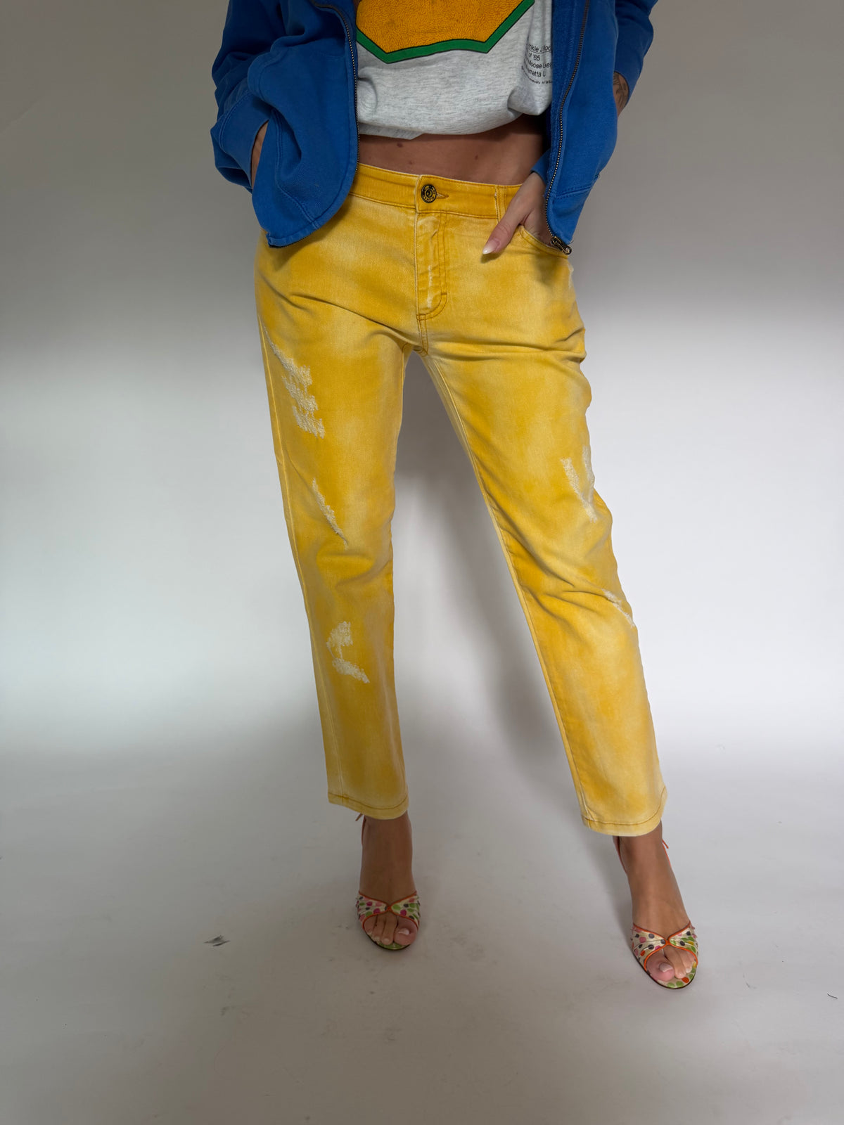 VINTAGE BLUMARINE YELLOW JEANS