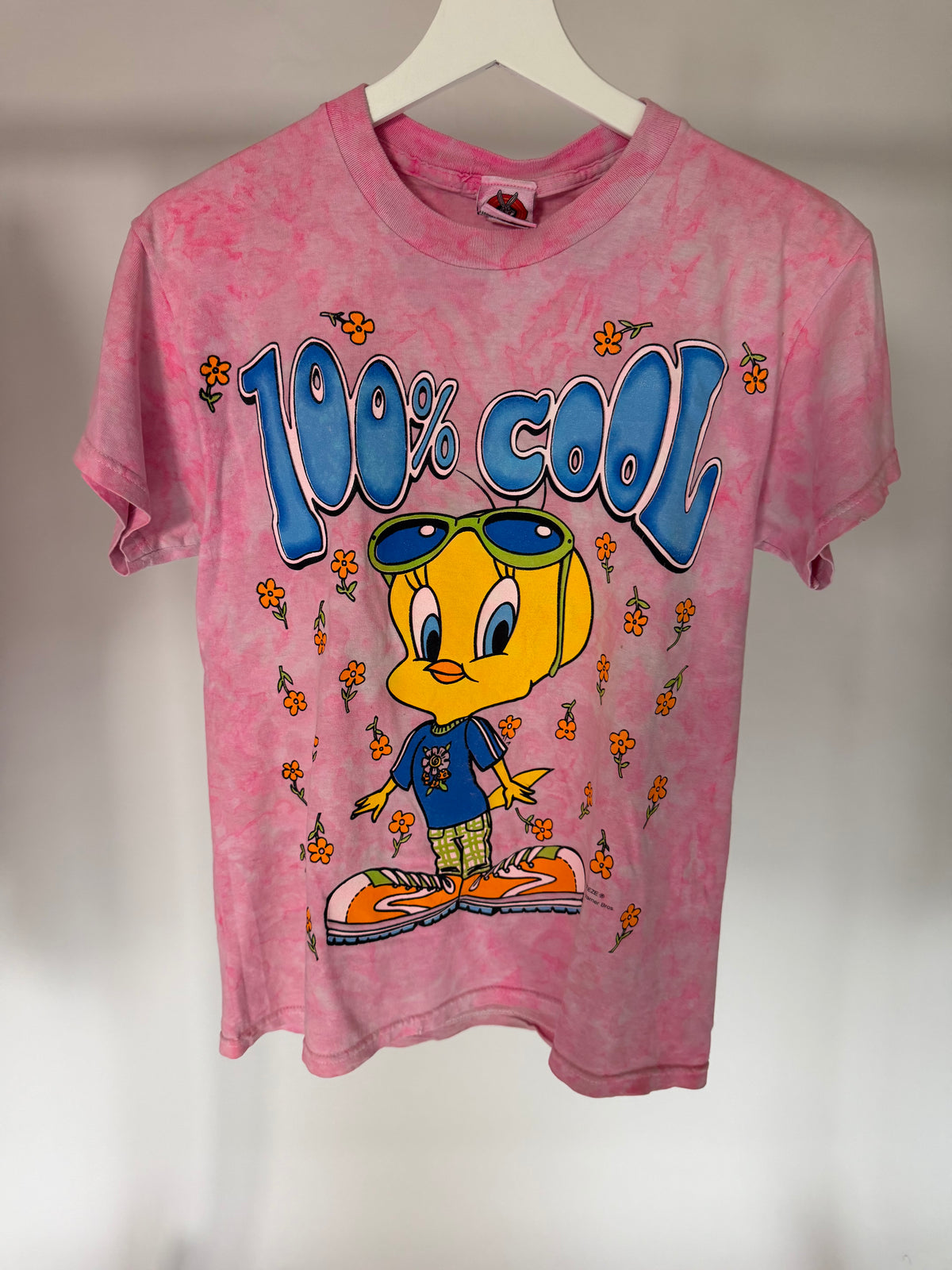 VINTAGE PINK TIE-DYE TWEETY GRAPHIC TEE
