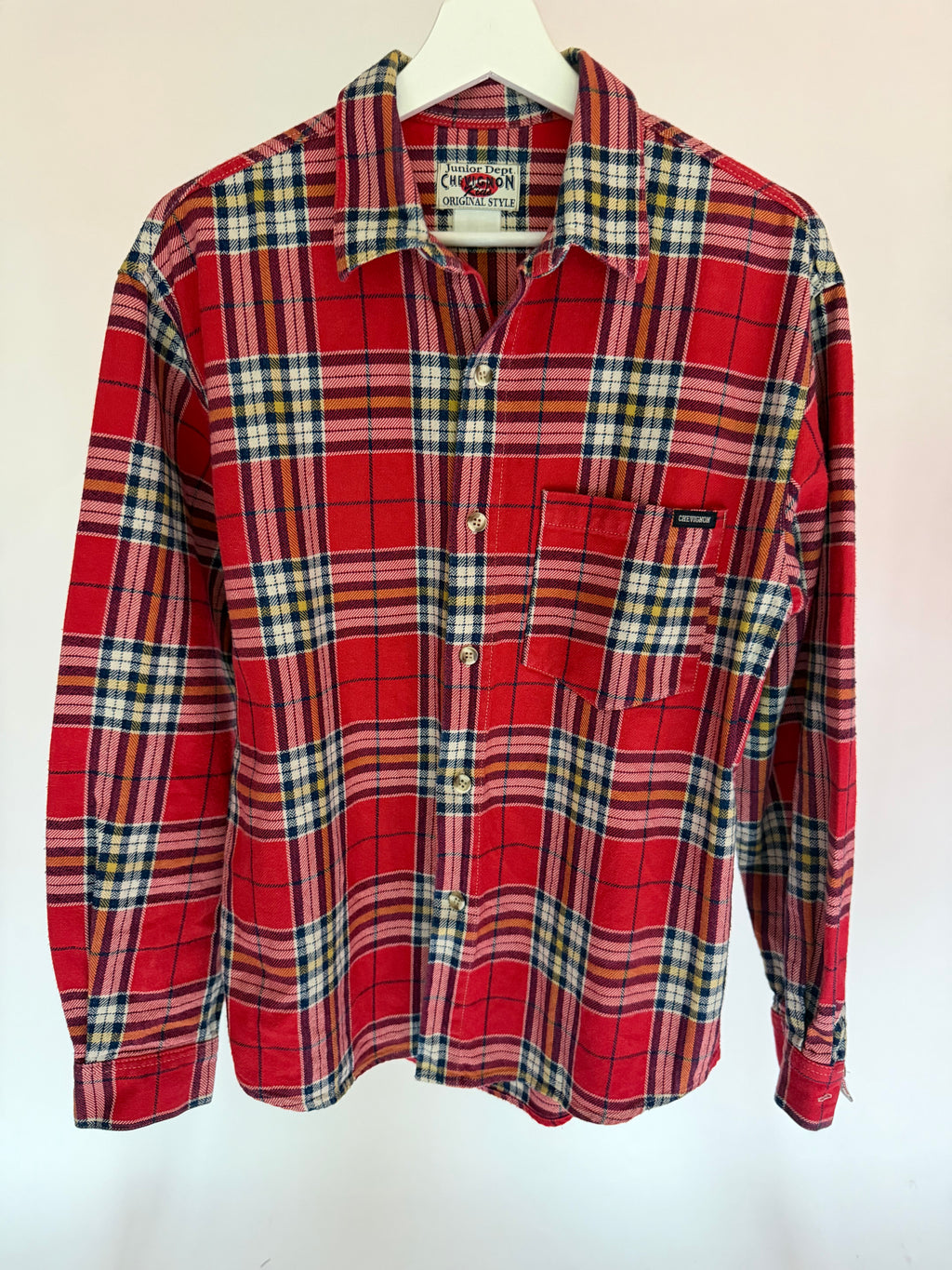 VINTAGE RED PLAID FLANNEL SHIRT