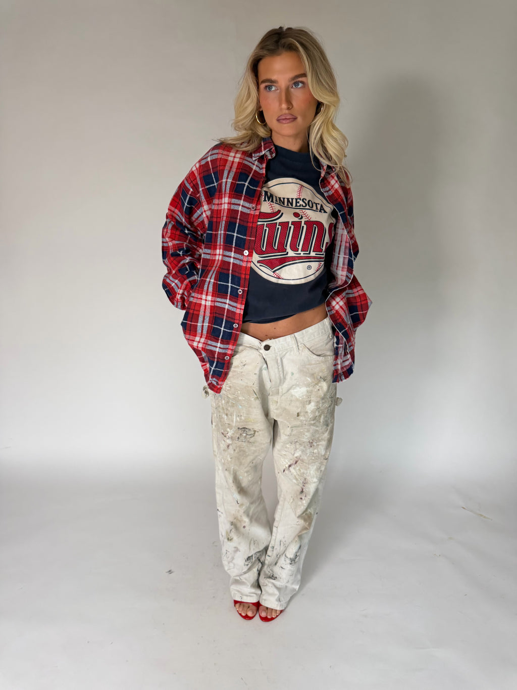 VINTAGE WHITE PAINT SPLATTER WORKWEAR JEANS