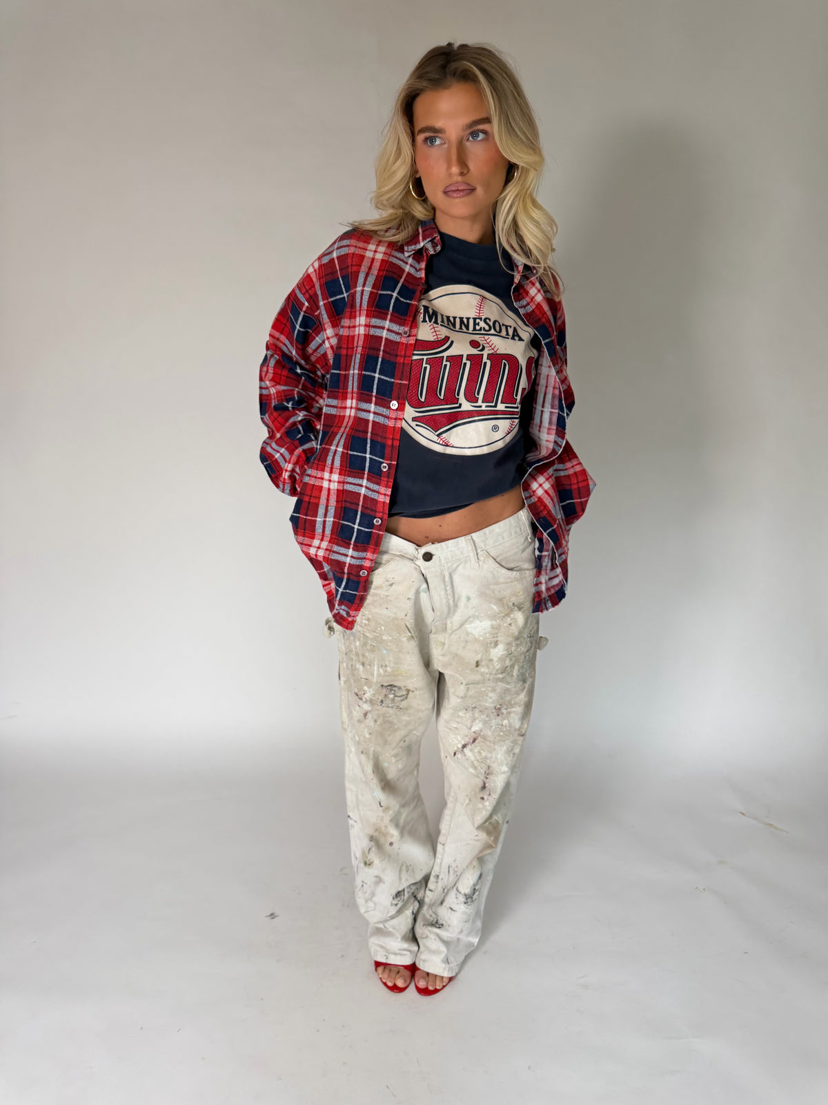 VINTAGE WHITE PAINT SPLATTER WORKWEAR JEANS