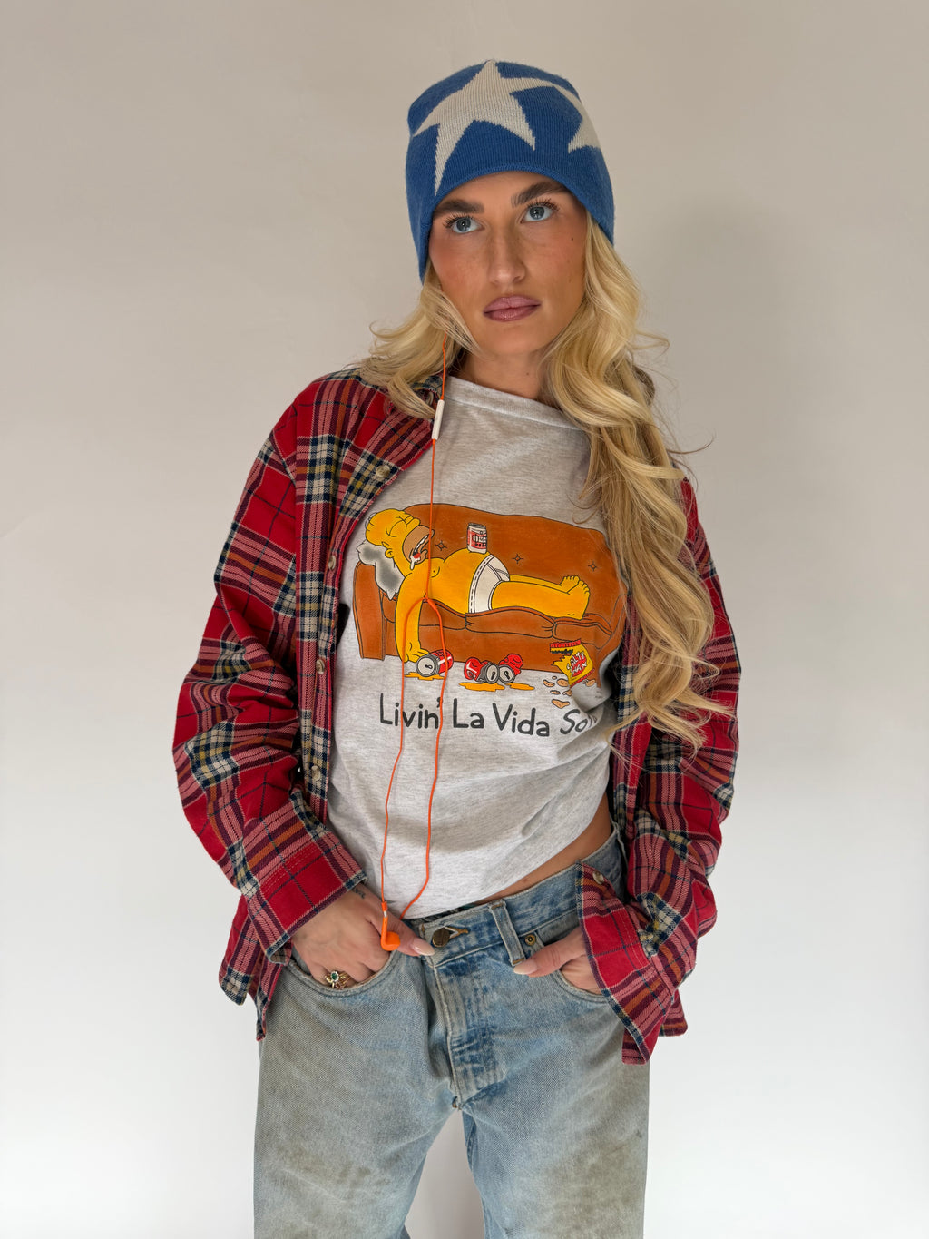VINTAGE RED PLAID FLANNEL SHIRT
