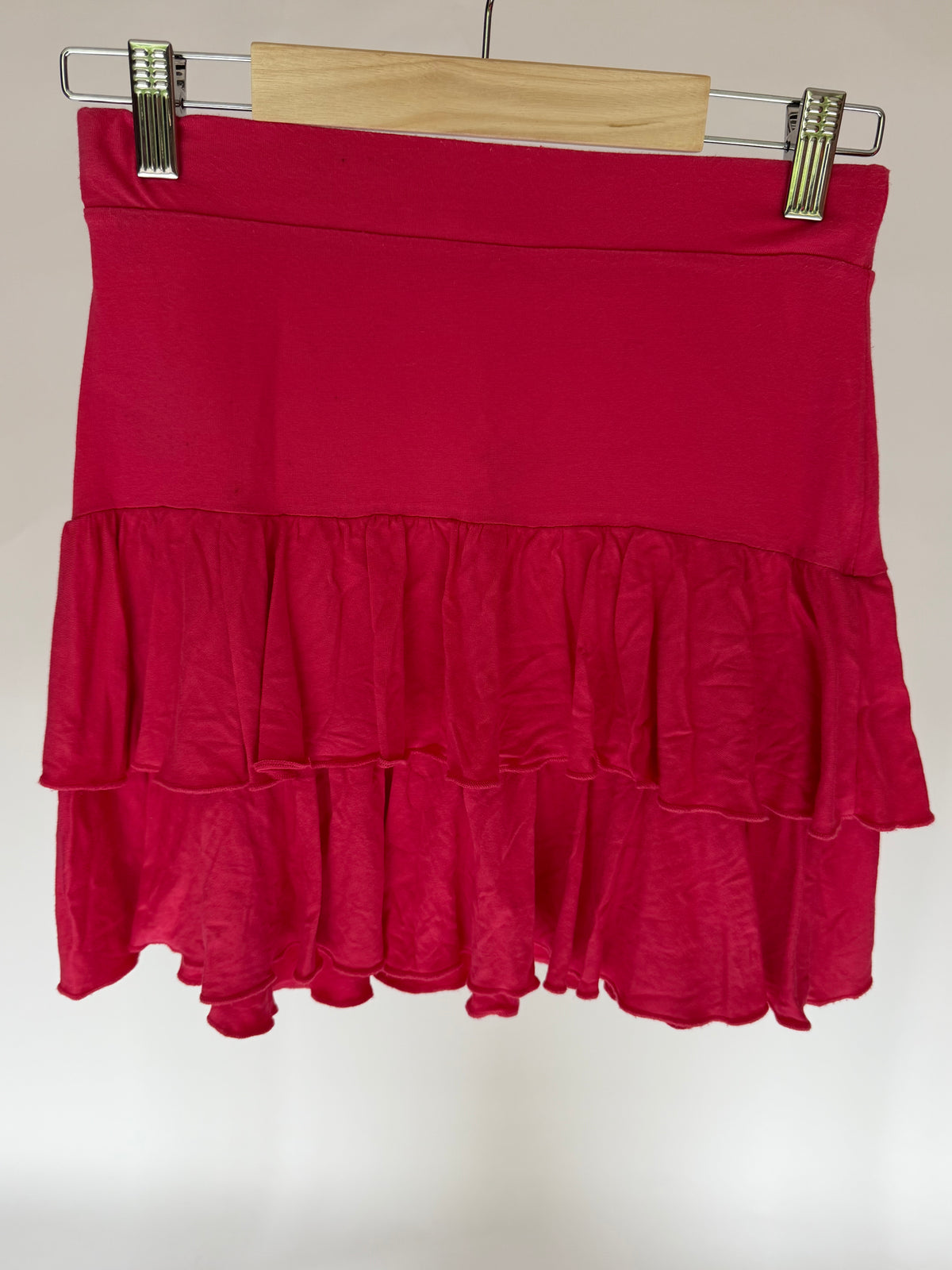 VINTAGE PINK RUFFLE MINI SKIRT