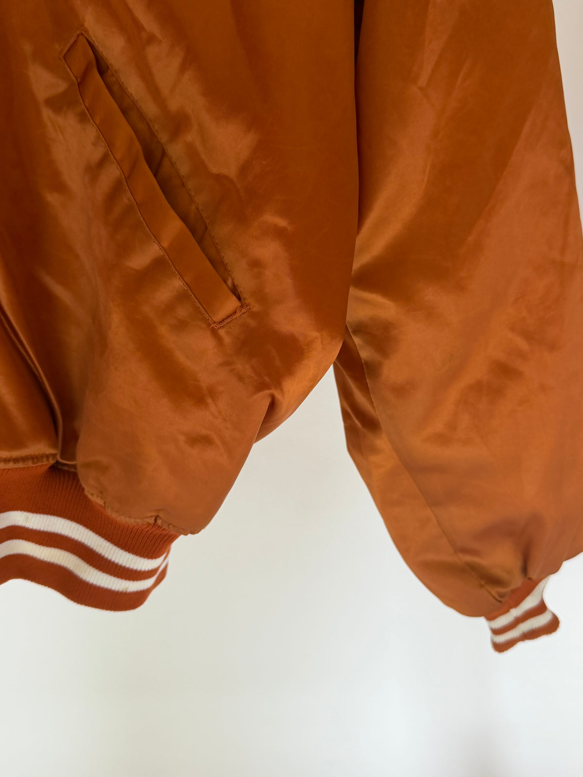 VINTAGE TEXAS SATIN VARSITY BOMBER JACKET