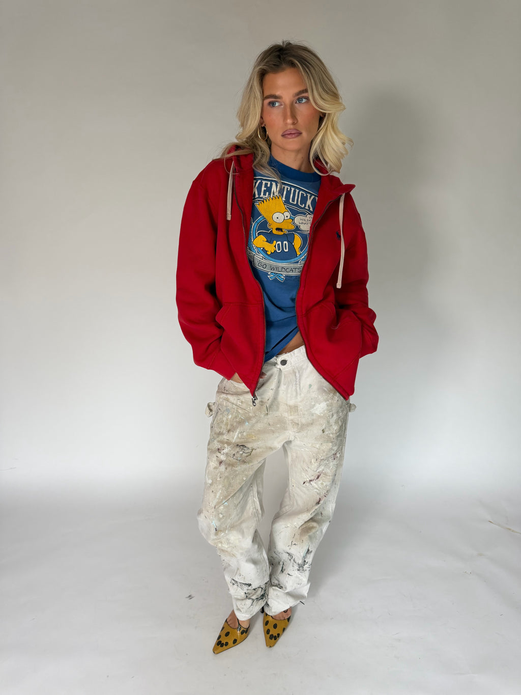 VINTAGE RED RALPH LAUREN ZIP-UP HOODIE