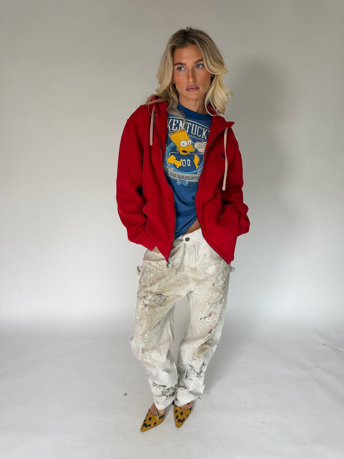VINTAGE RED RALPH LAUREN ZIP-UP HOODIE
