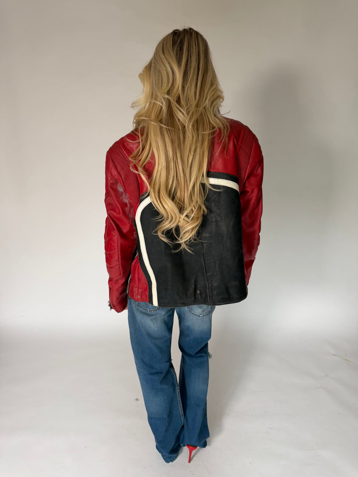 VINTAGE LEATHER MOTORCYCLE BIKER JACKET