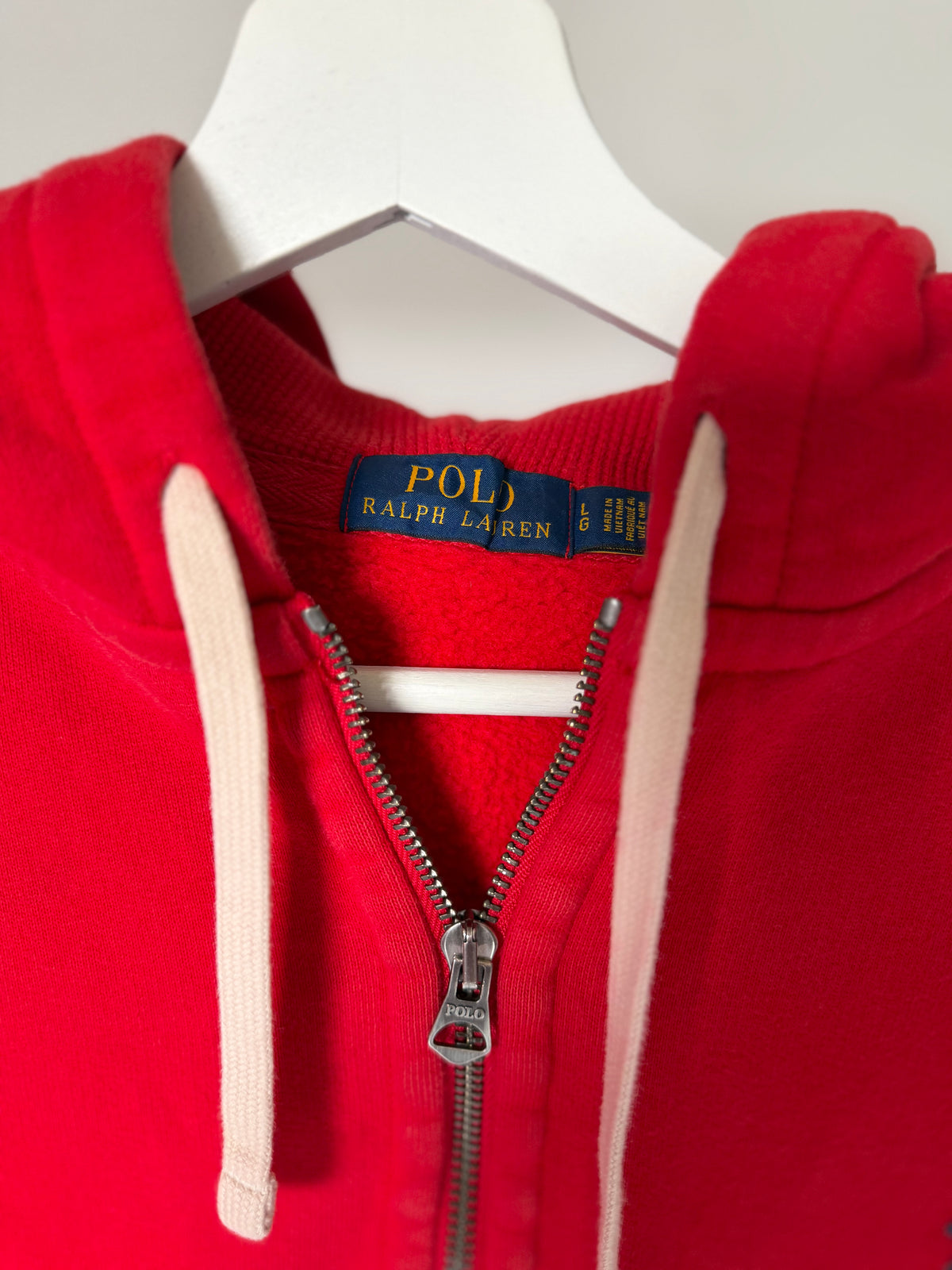 VINTAGE RED RALPH LAUREN ZIP-UP HOODIE