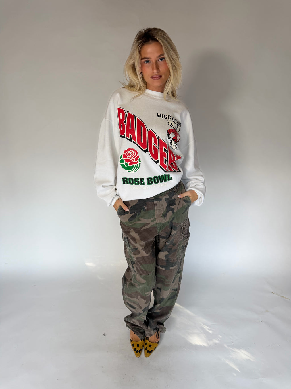 VINTAGE WISCONSIN BADGERS ROSE BOWL SWEATER
