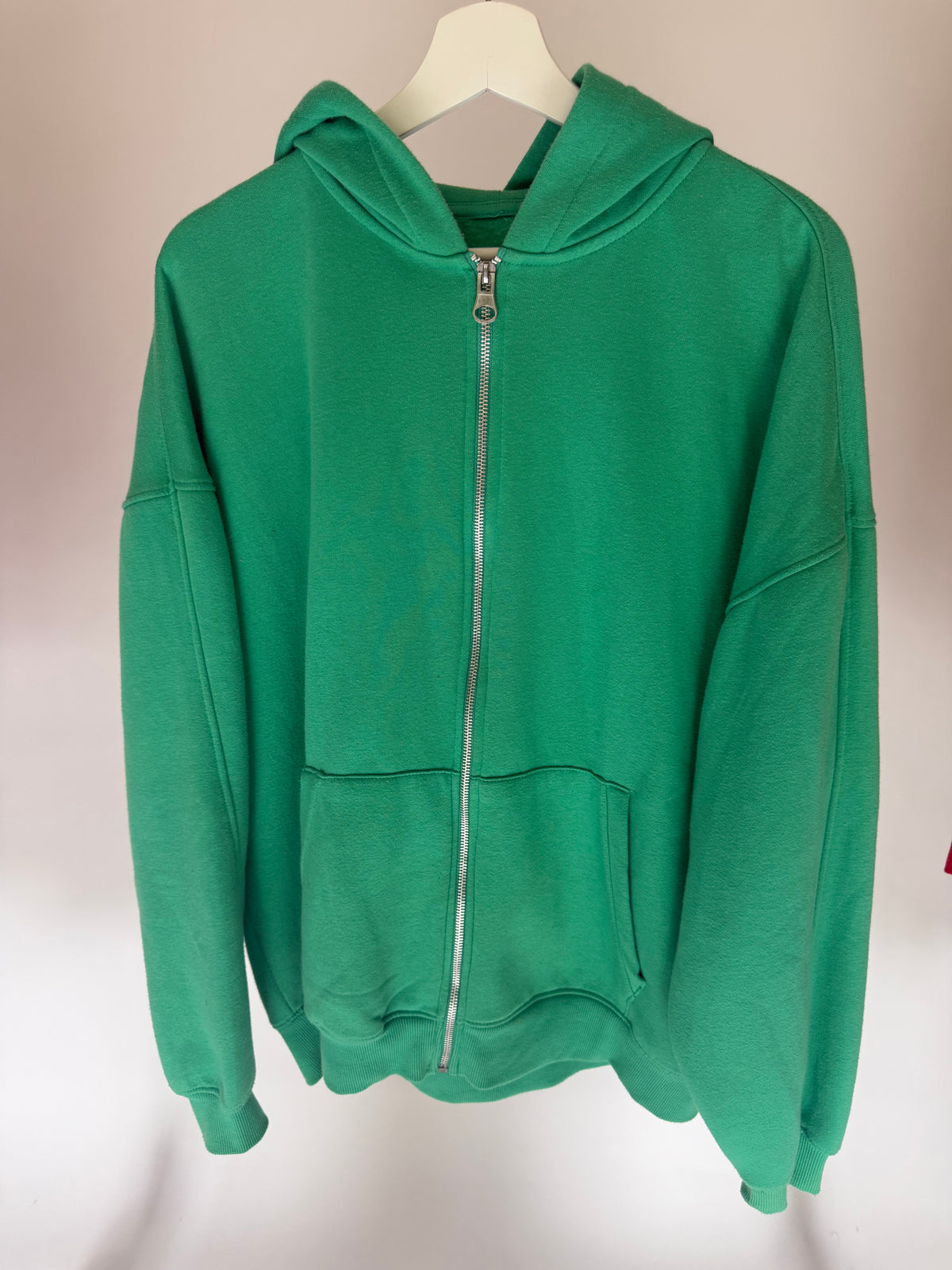 VINTAGE GREEN ZIP-UP HOODIE