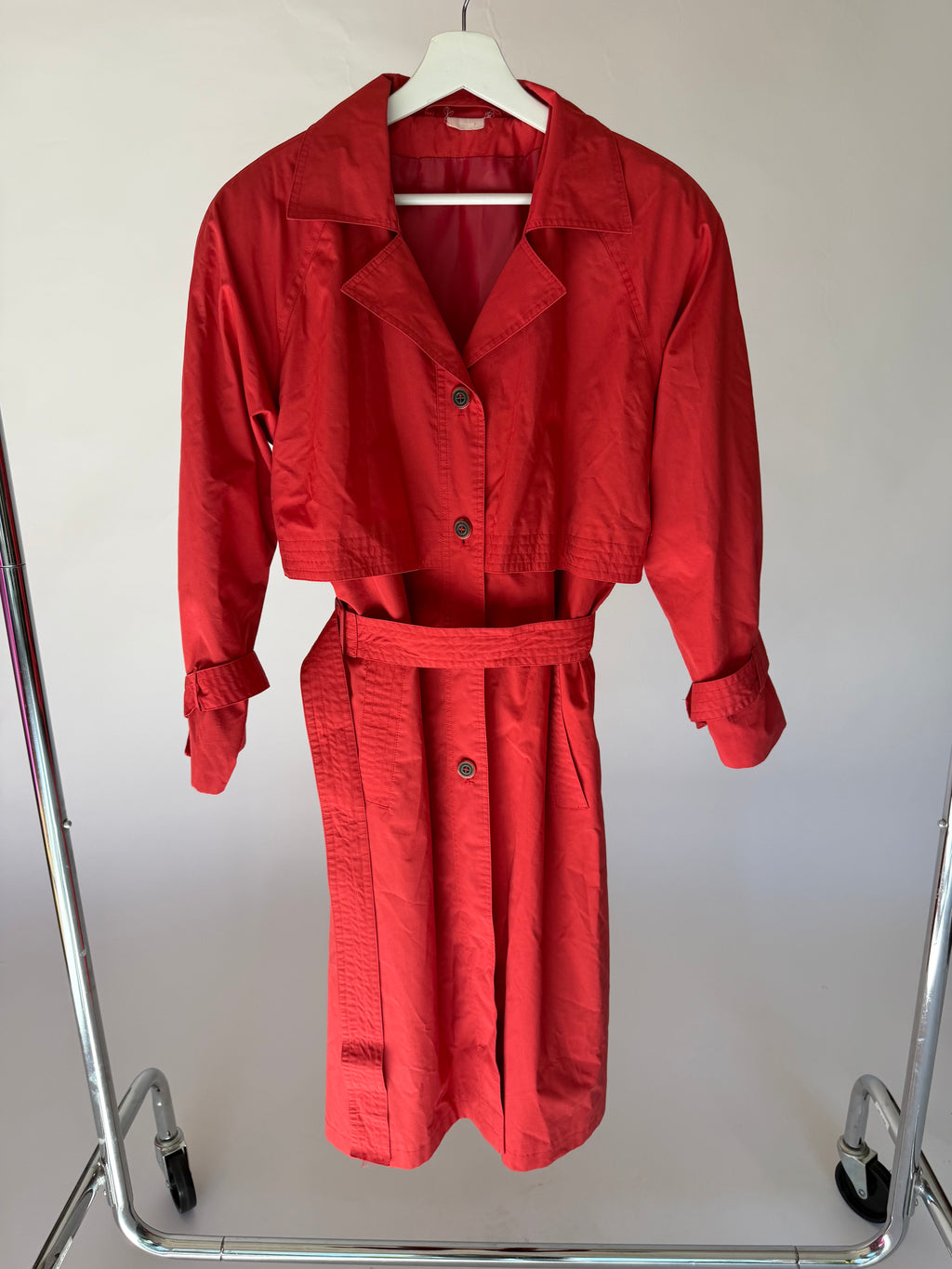 VINTAGE RED TRENCH COAT
