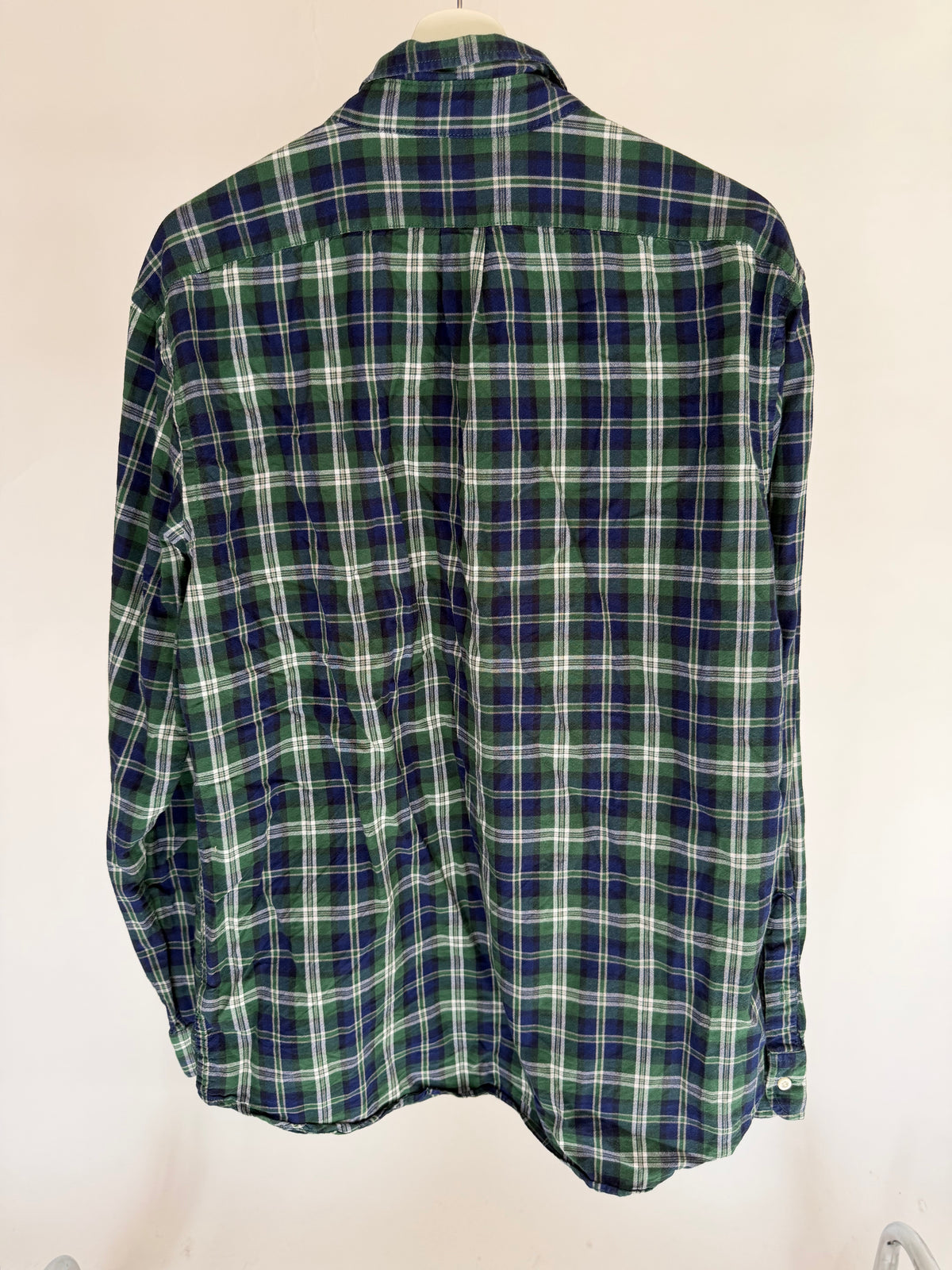 VINTAGE BLUE & GREEN PLAID SHIRT