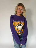 VINTAGE PURPLE SNOOPY WASHINGTON HUSKIES SWEATER