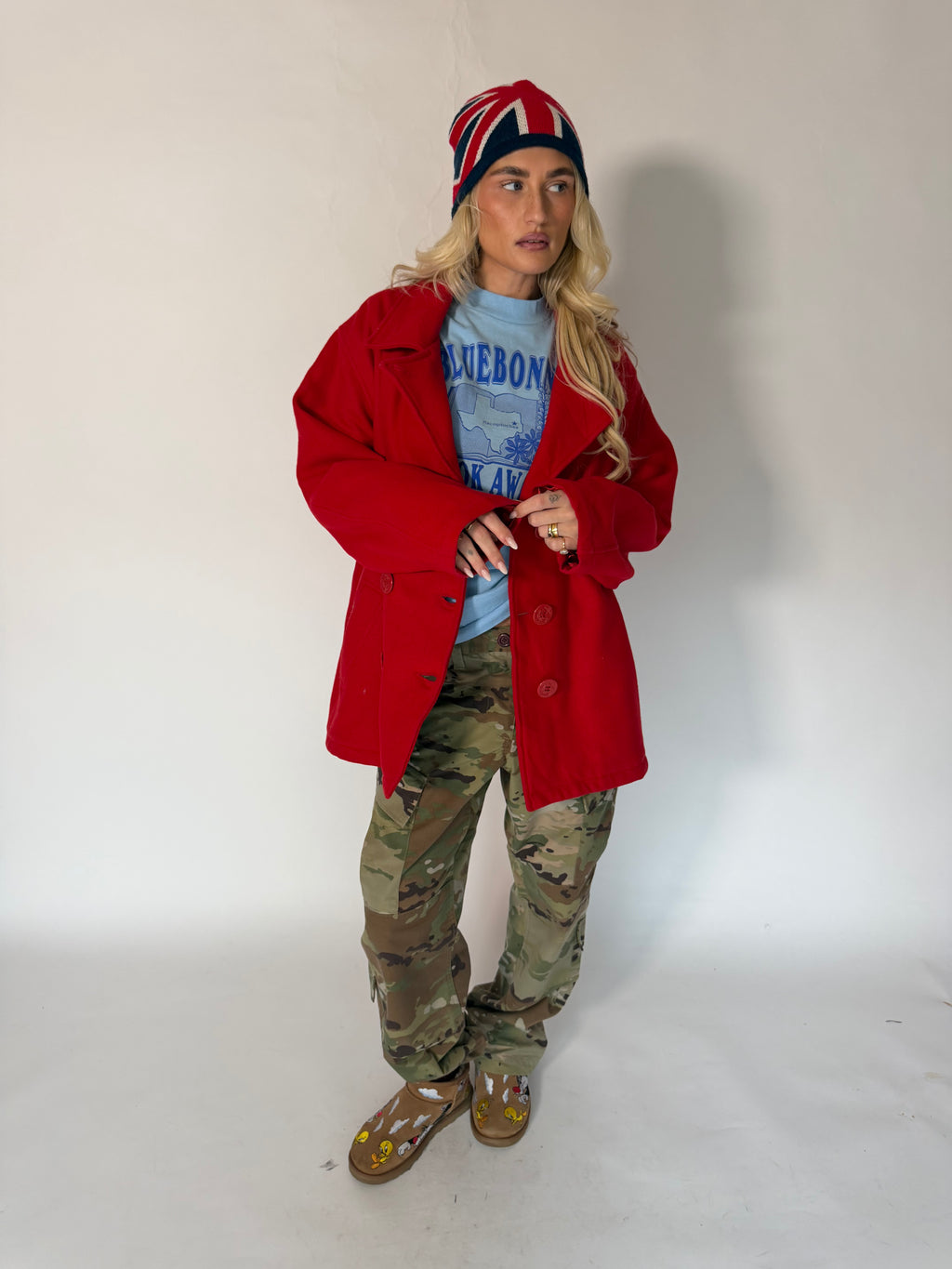 VINTAGE WOOLRICH RED DOUBLE-BREASTED COAT