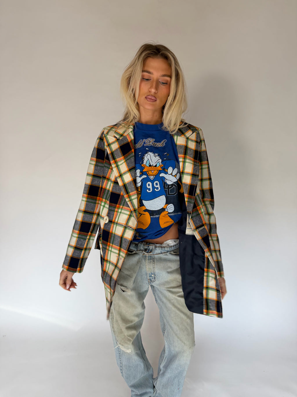 VINTAGE PLAID BLAZER