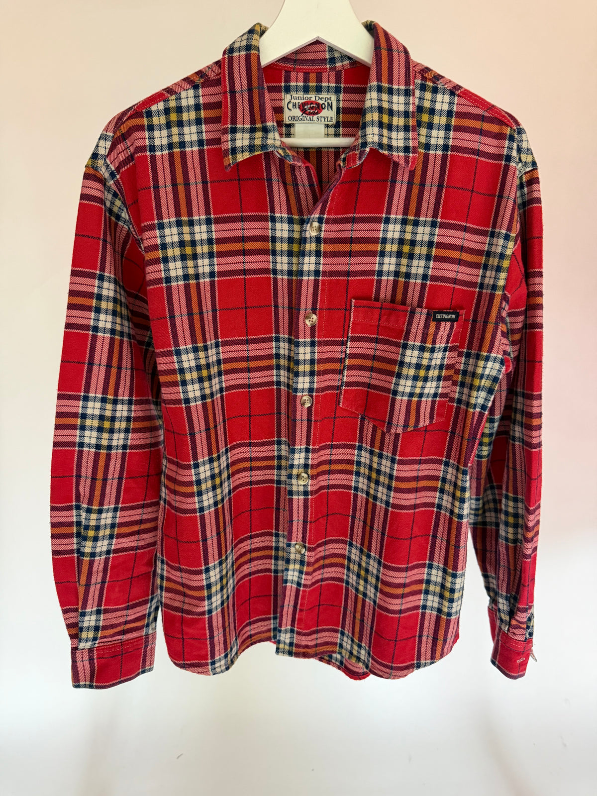 VINTAGE RED PLAID FLANNEL SHIRT