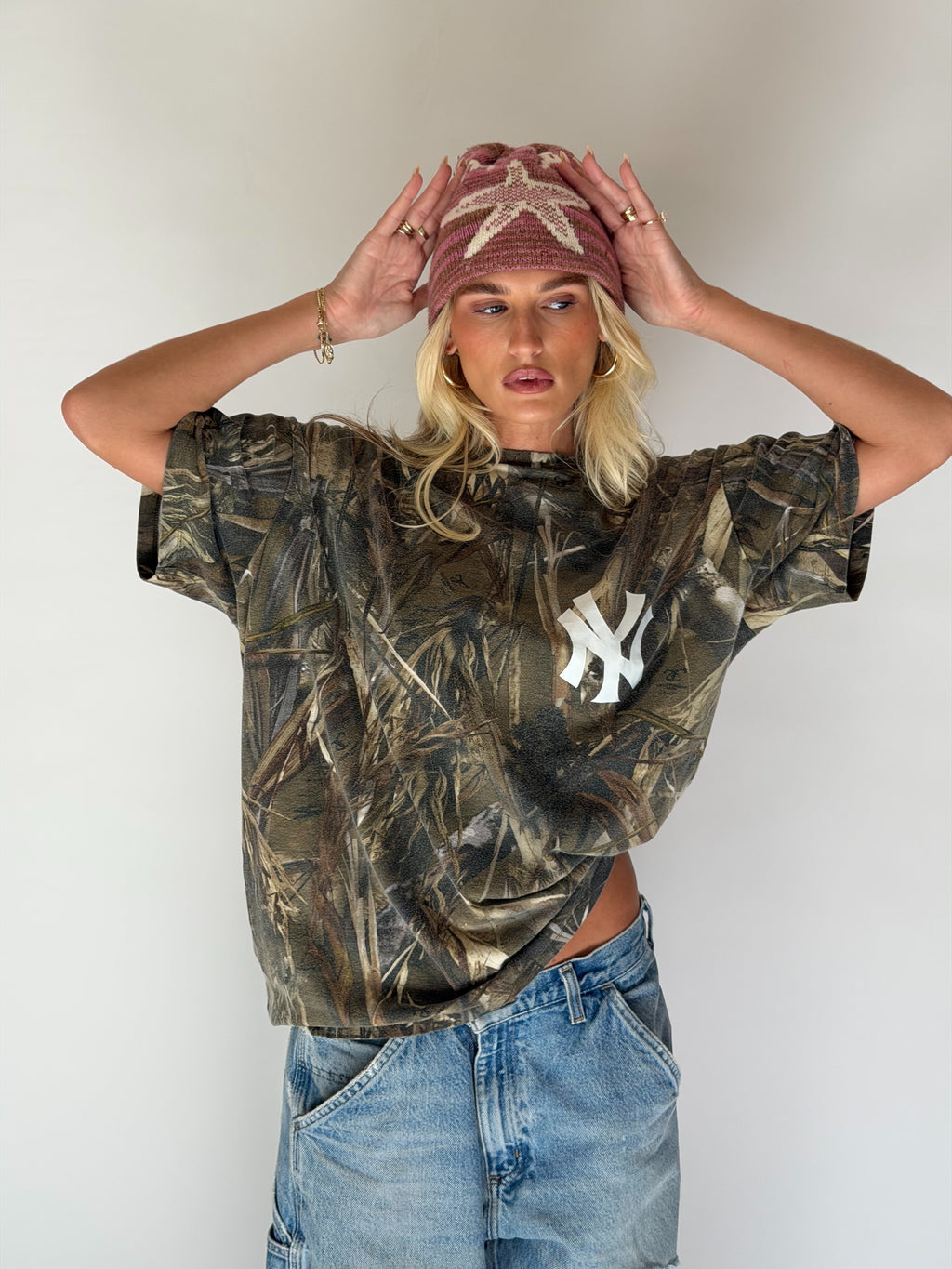 VINTAGE NY YANKEES CAMO TEE