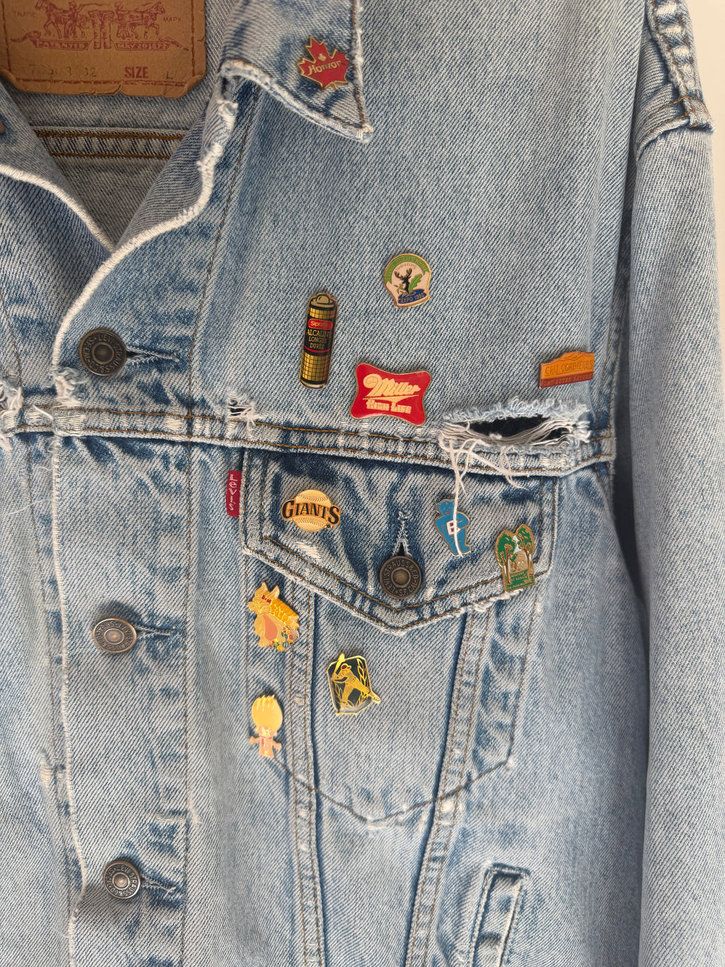CUSTOMIZED DISTRESSED LEVI’S DENIM JACKET