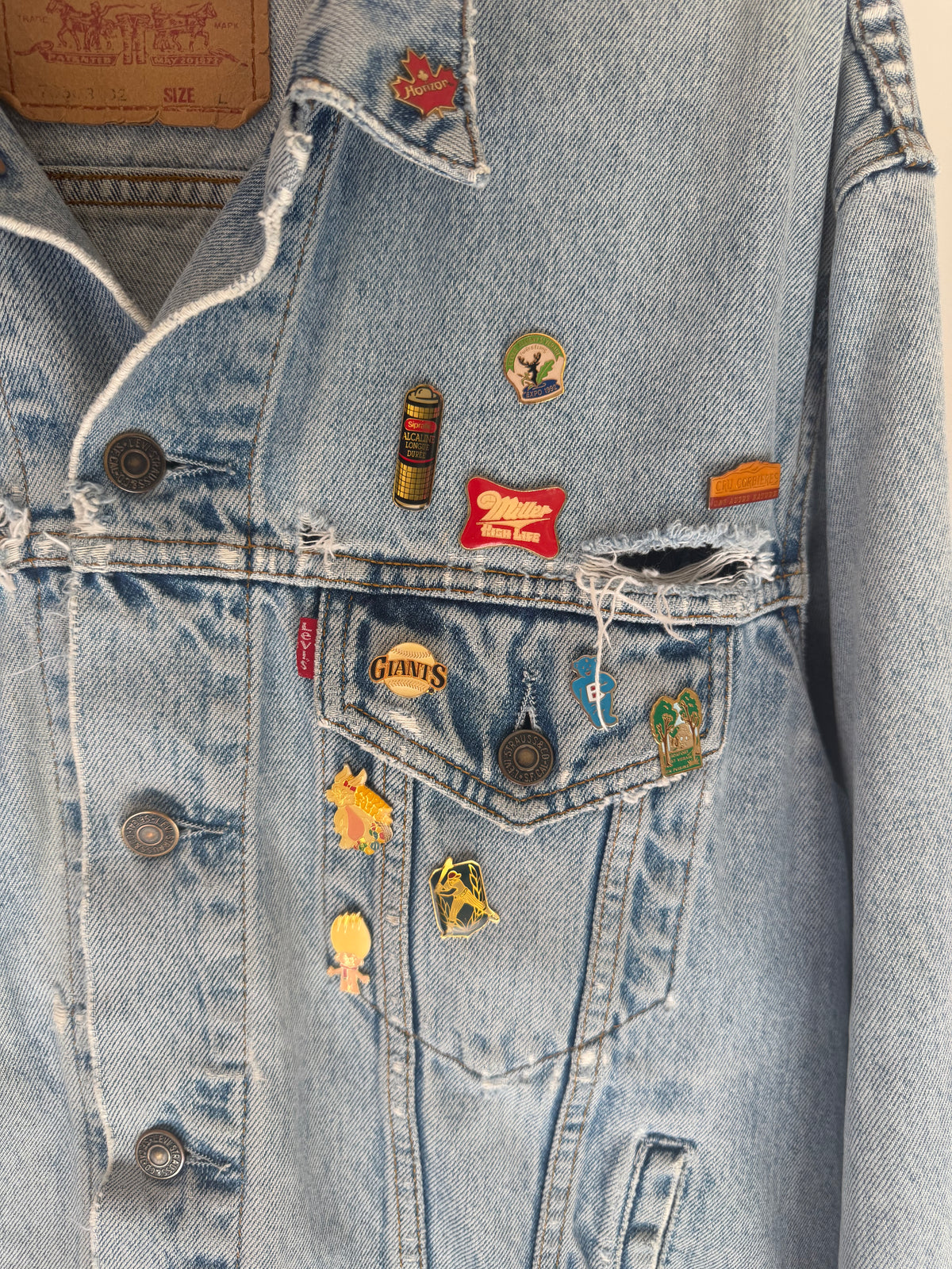 CUSTOMIZED DISTRESSED LEVI’S DENIM JACKET