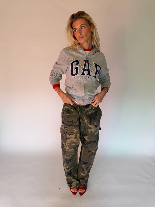 CUSTOMIZED STUDDED GAP ZIP HOODIE