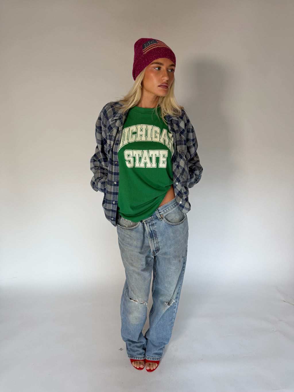 VINTAGE GREY FLANNEL SHIRT