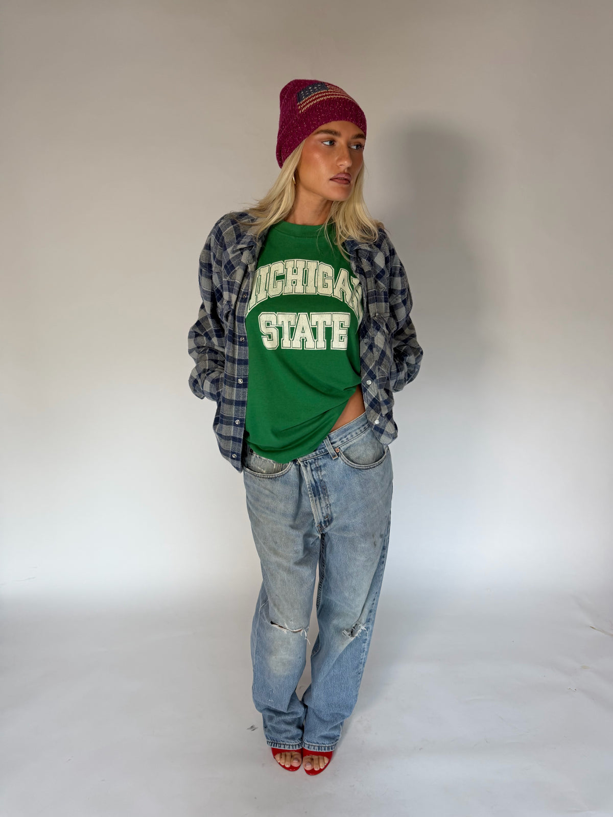 VINTAGE GREY FLANNEL SHIRT